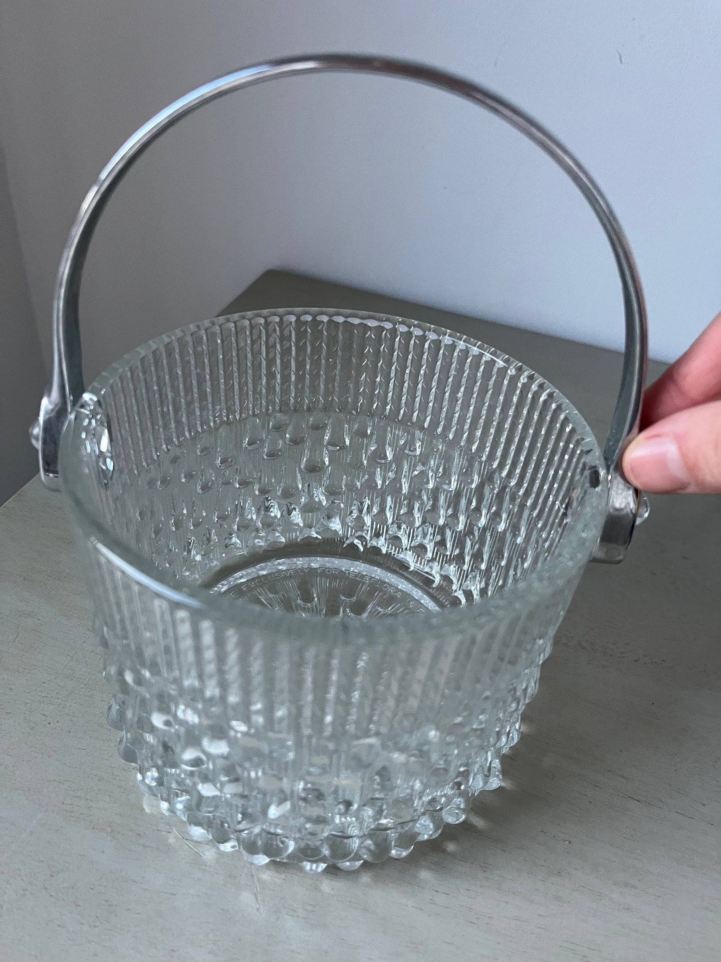Gorgeous MCM glass rain drop ice bucket