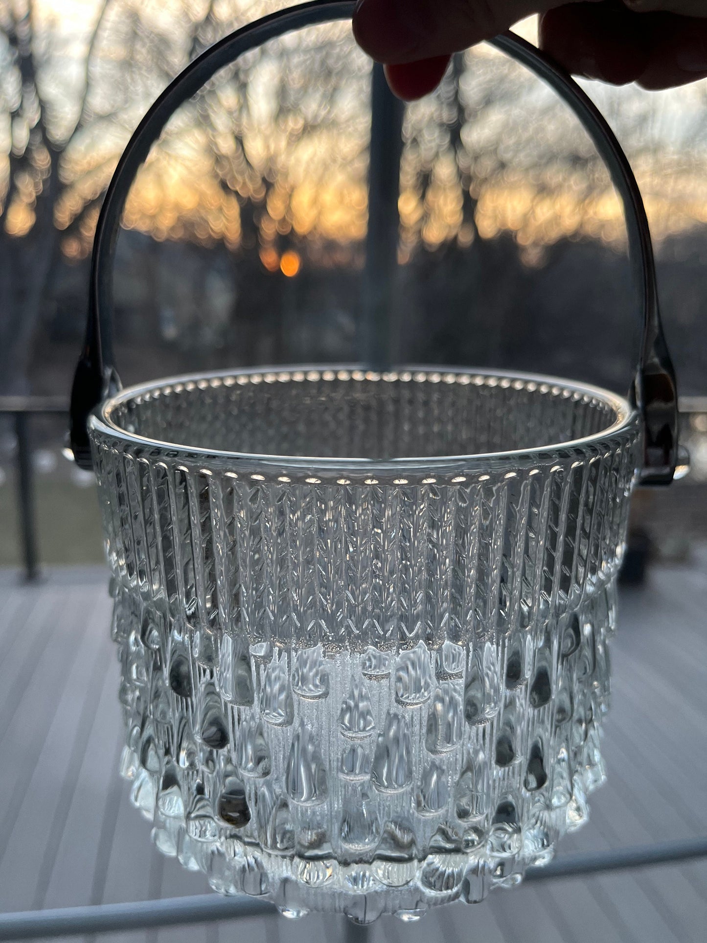 Gorgeous MCM glass rain drop ice bucket