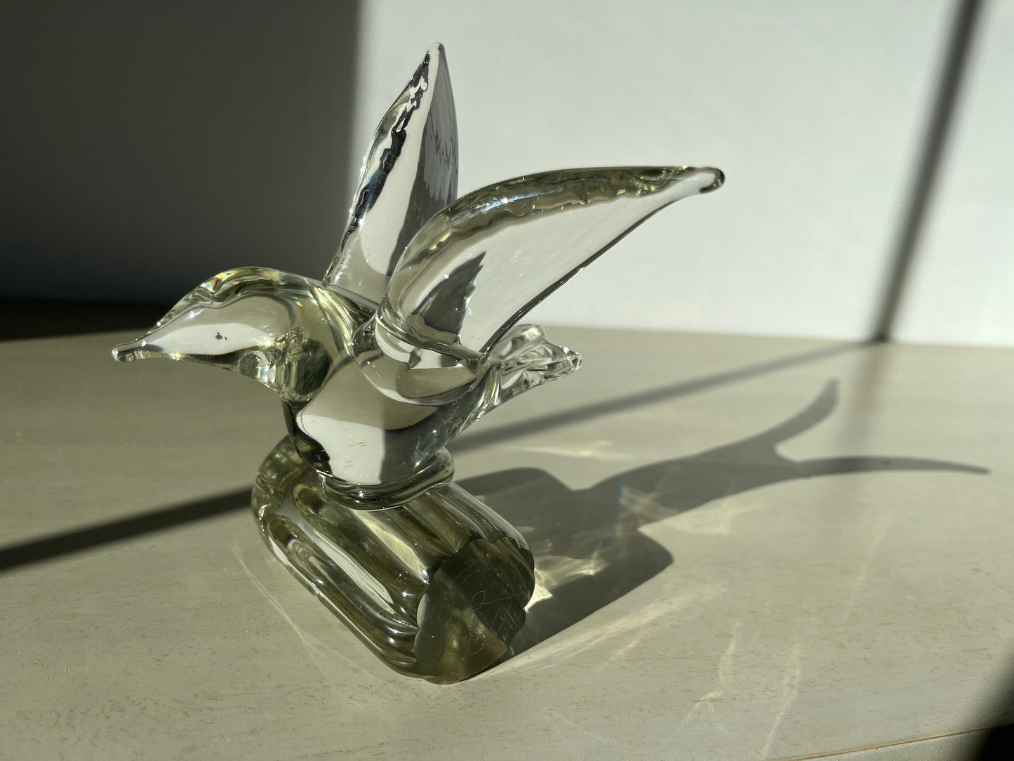 Vintage bird crystal glass figurine