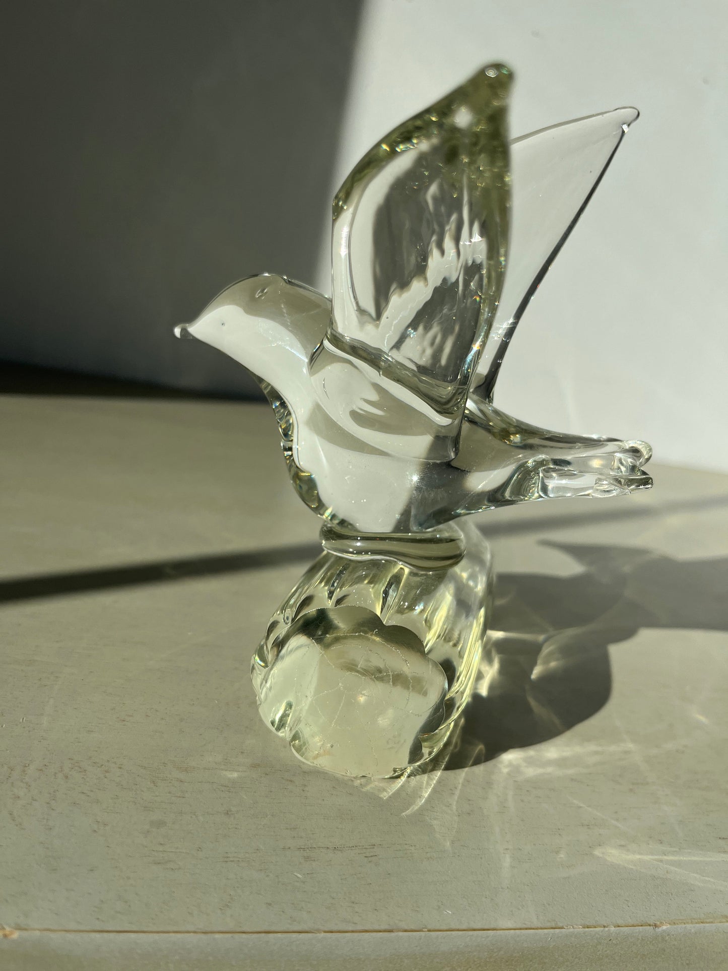 Vintage bird crystal glass figurine