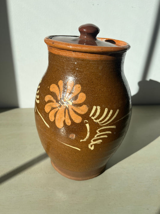 Vintage Jamestown Pottery hand crafted decorative lidded jar