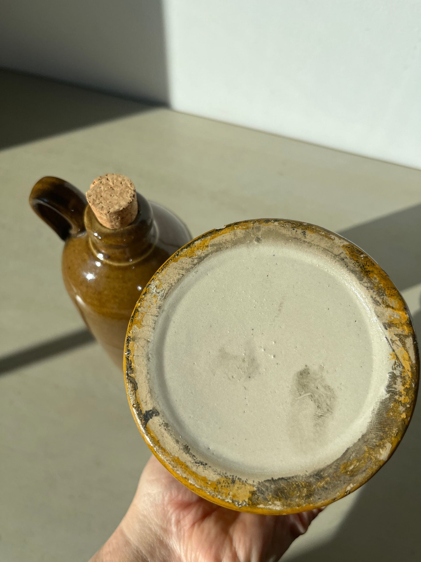 Vintage duo of pottery jugs