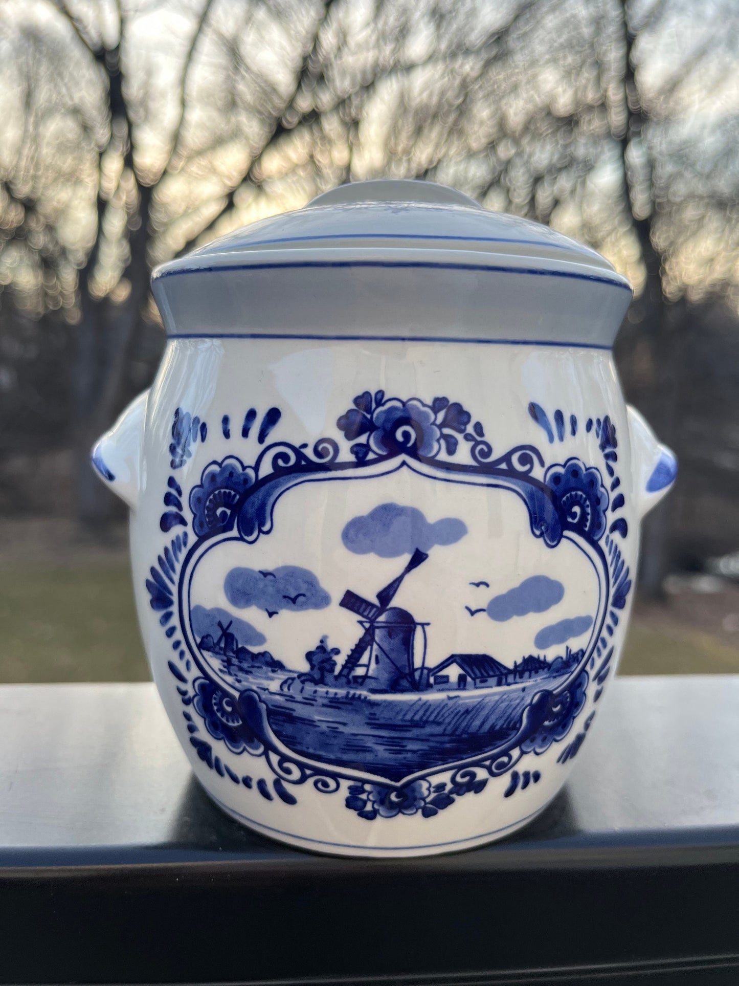 Vintage Delftware Marne's Mustard Jar