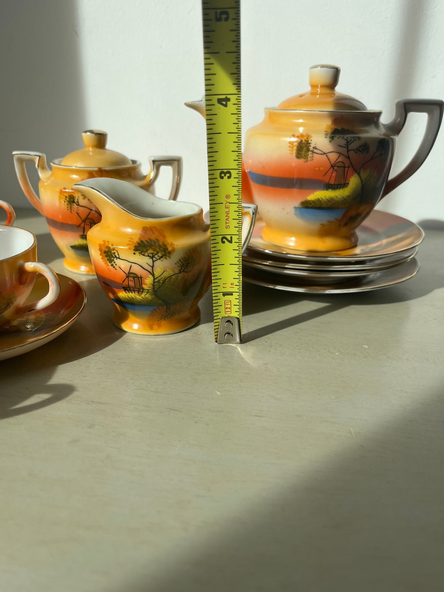 Vintage childrens tea set - windmill scene, made in Japan