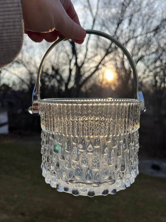 Gorgeous MCM glass rain drop ice bucket