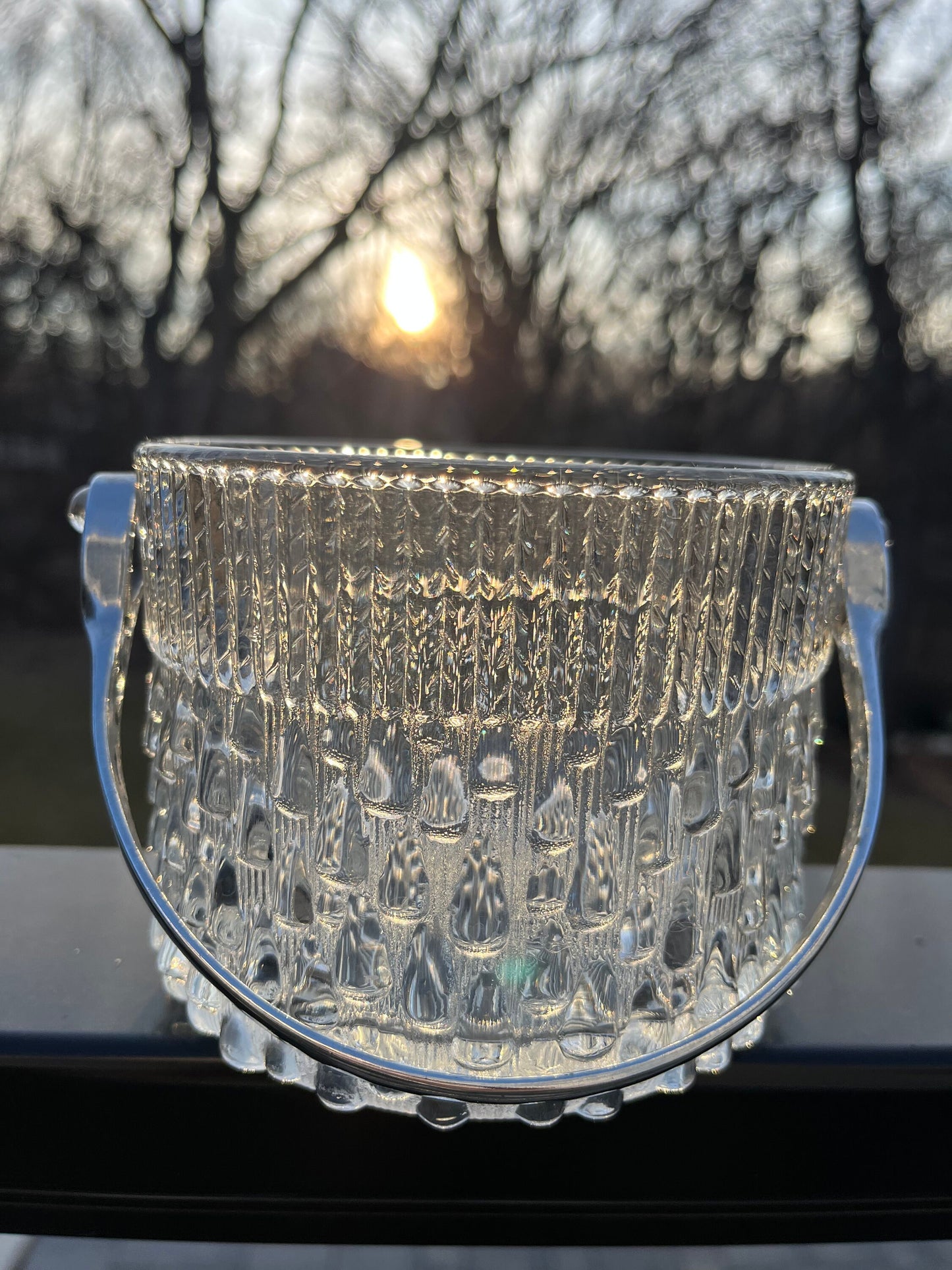 Gorgeous MCM glass rain drop ice bucket