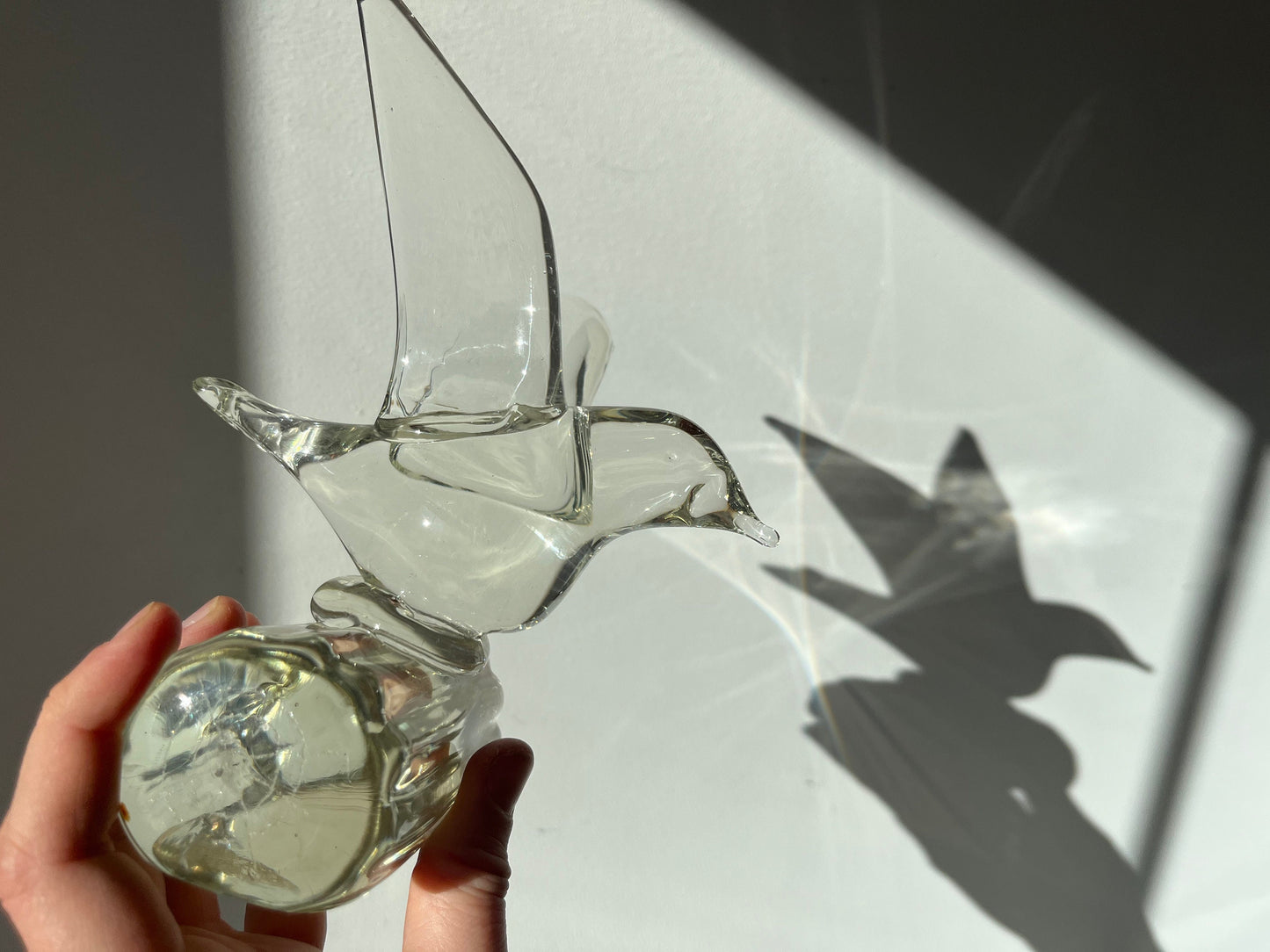 Vintage bird crystal glass figurine