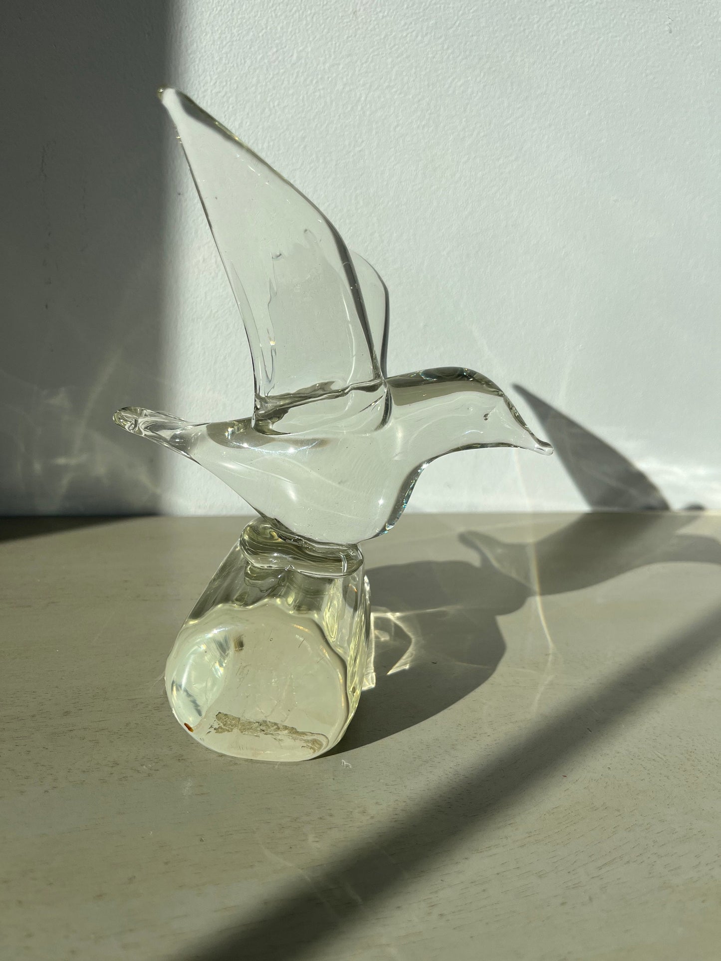 Vintage bird crystal glass figurine
