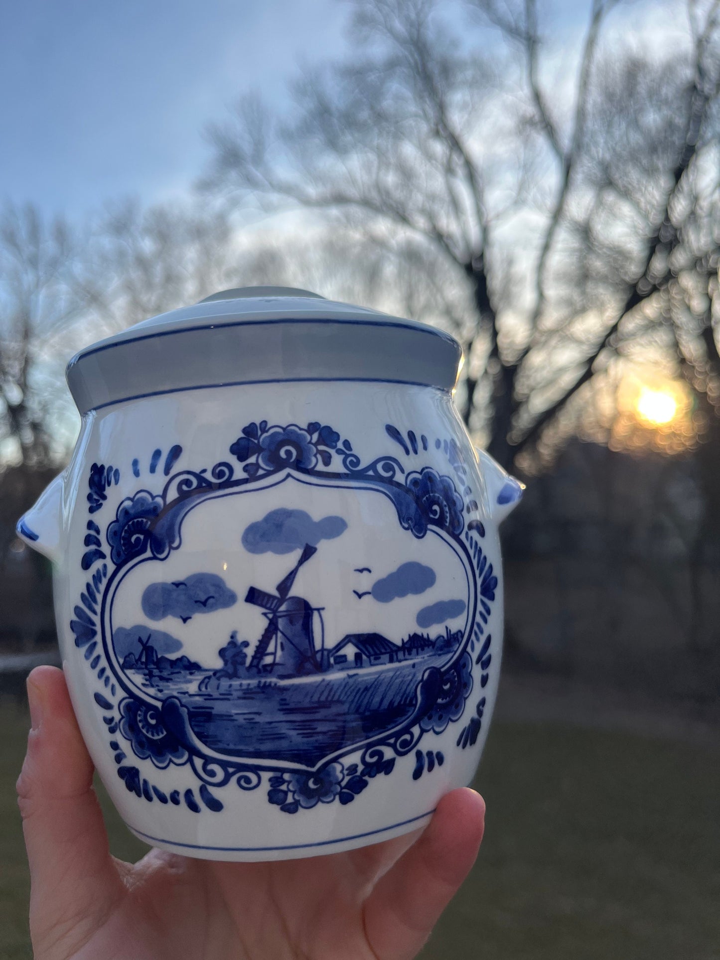 Vintage Delftware Marne's Mustard Jar