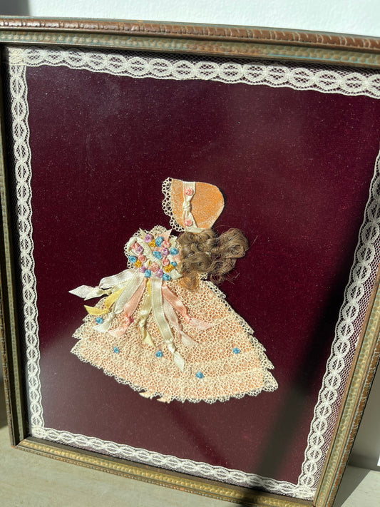 1930s paper and fabric framed doll