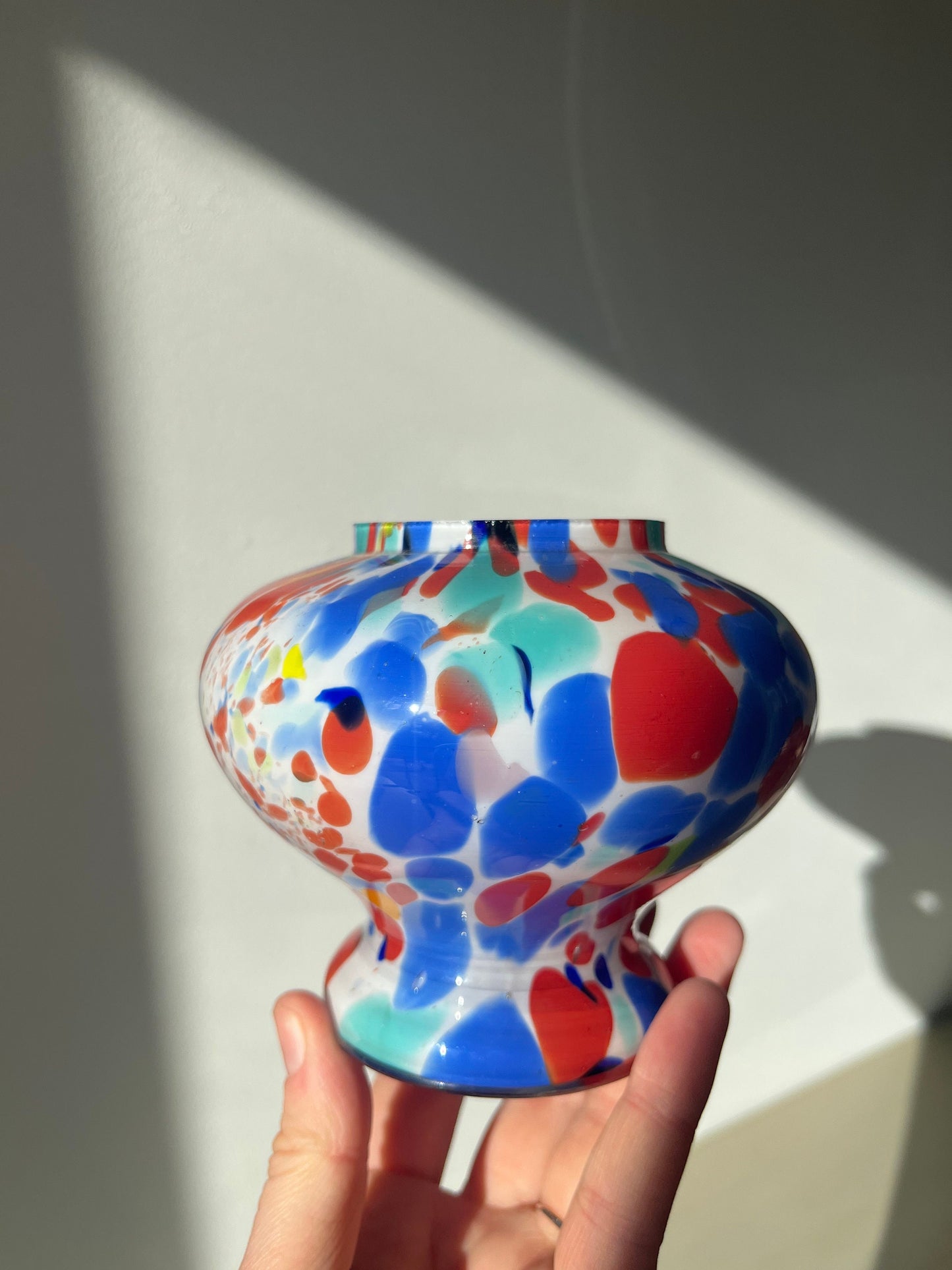 Vintage Czech art glass vase