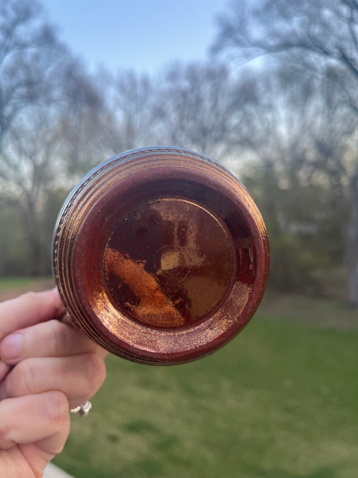 Antique copper lusterware creamer jug