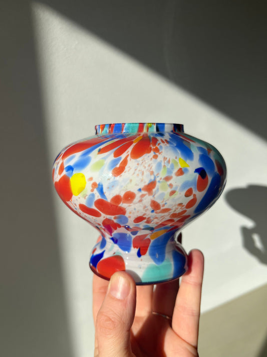 Vintage Czech art glass vase