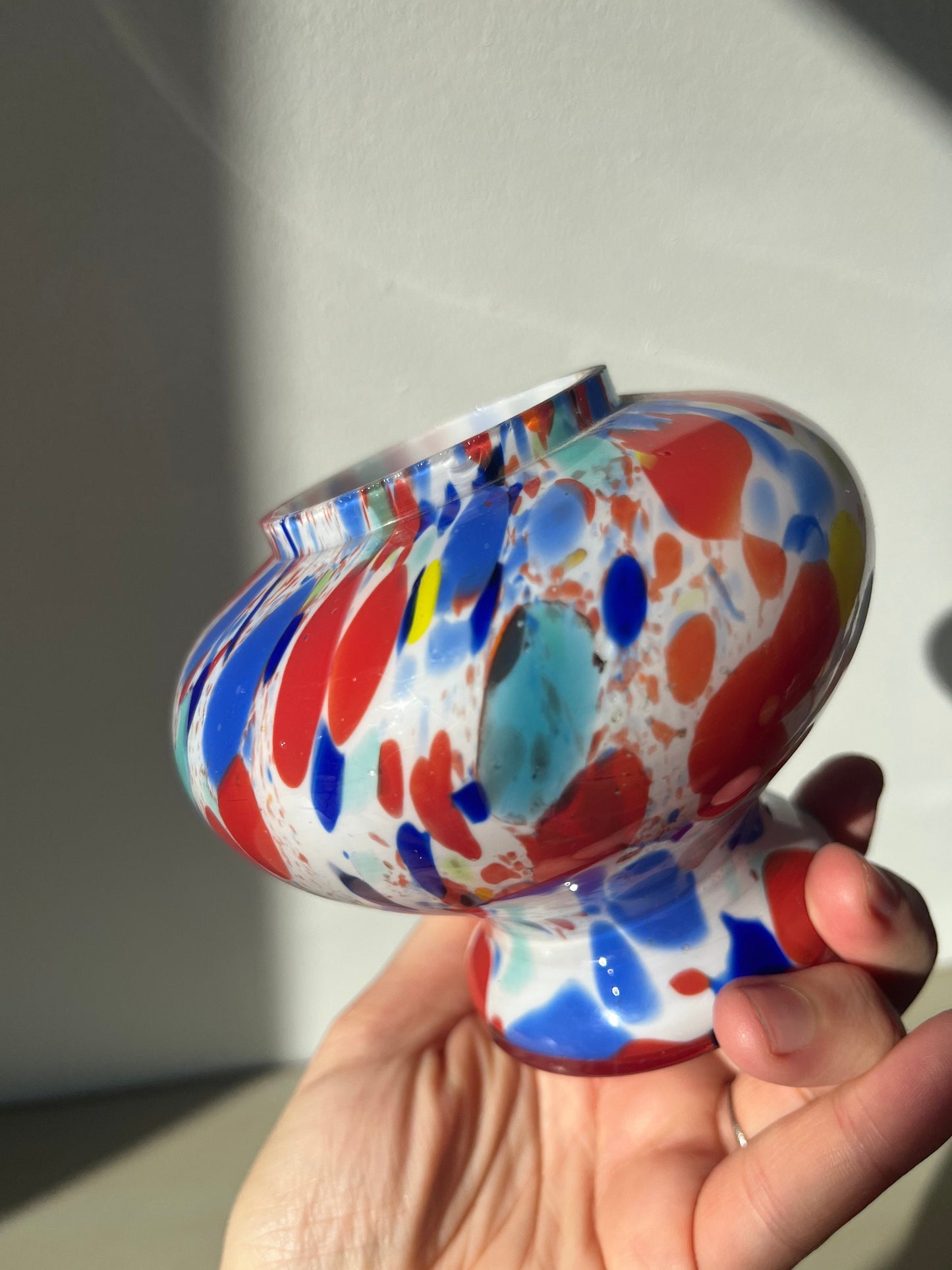 Vintage Czech art glass vase