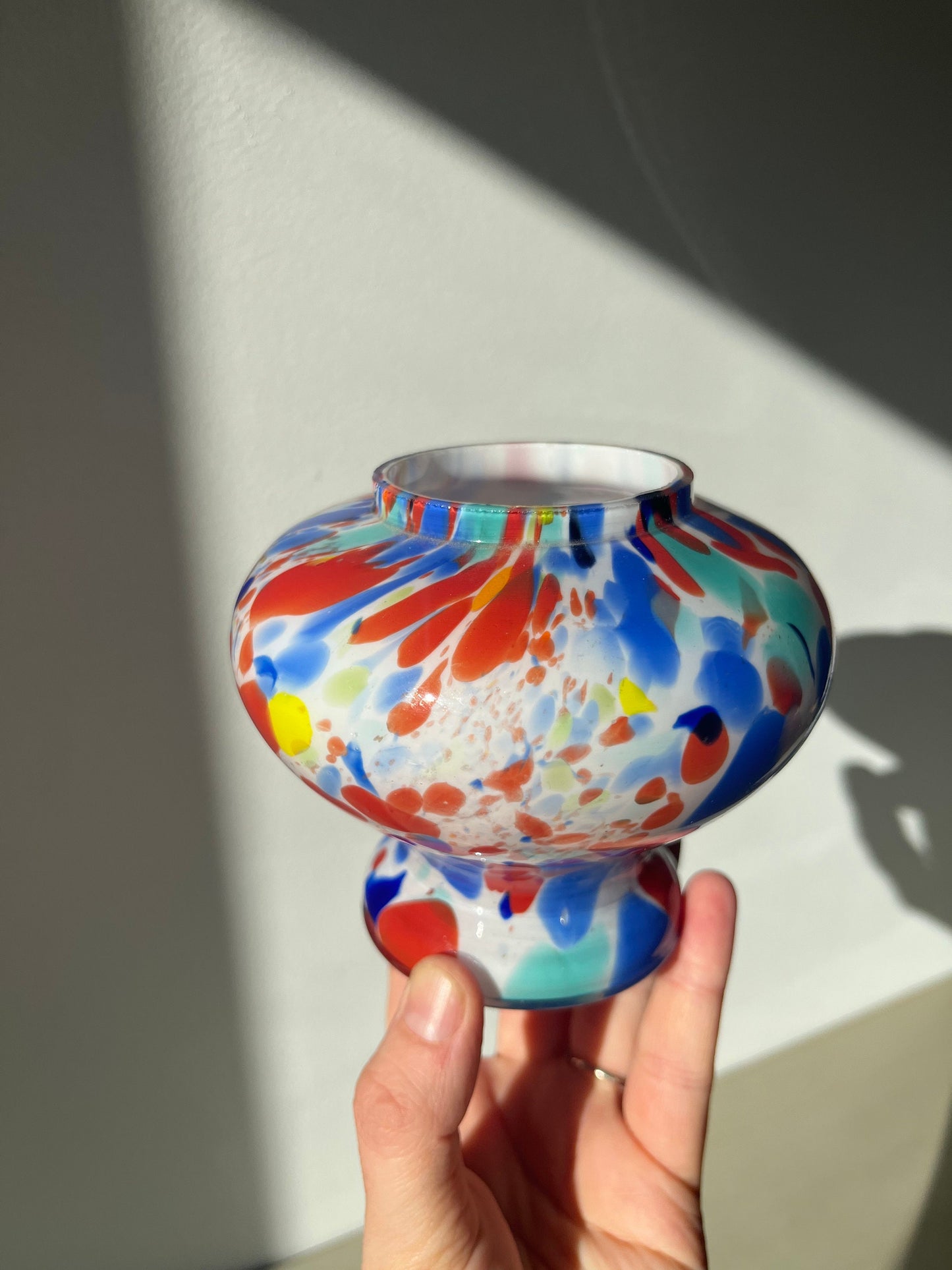 Vintage Czech art glass vase