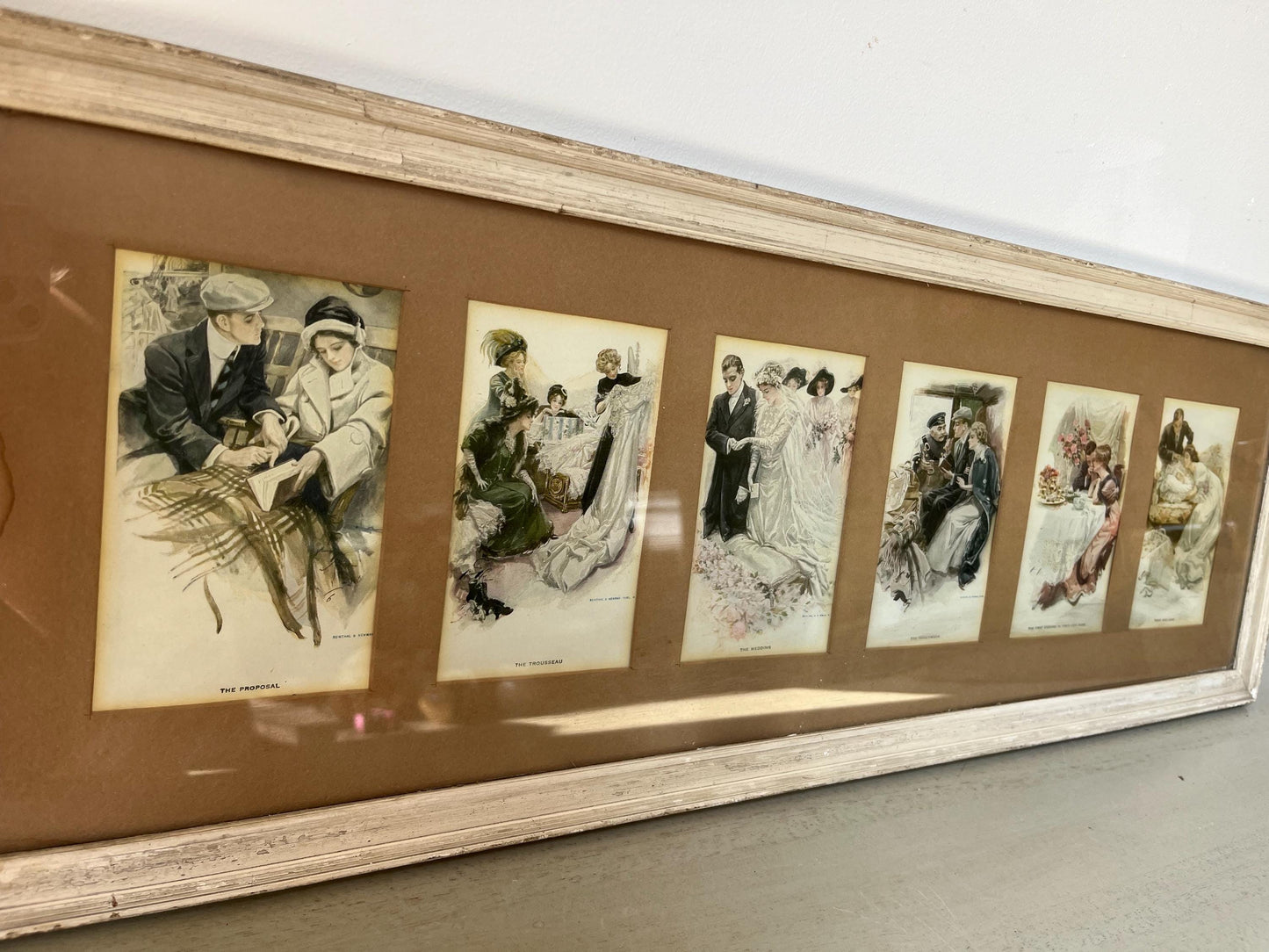 Antique Harrison Fishers “Six Stages of Love framed lithographs