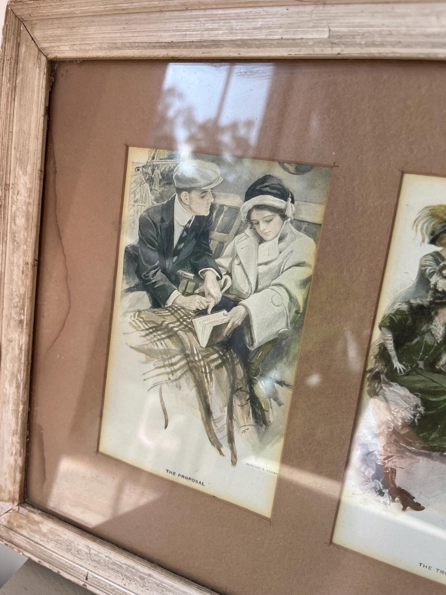 Antique Harrison Fishers “Six Stages of Love framed lithographs