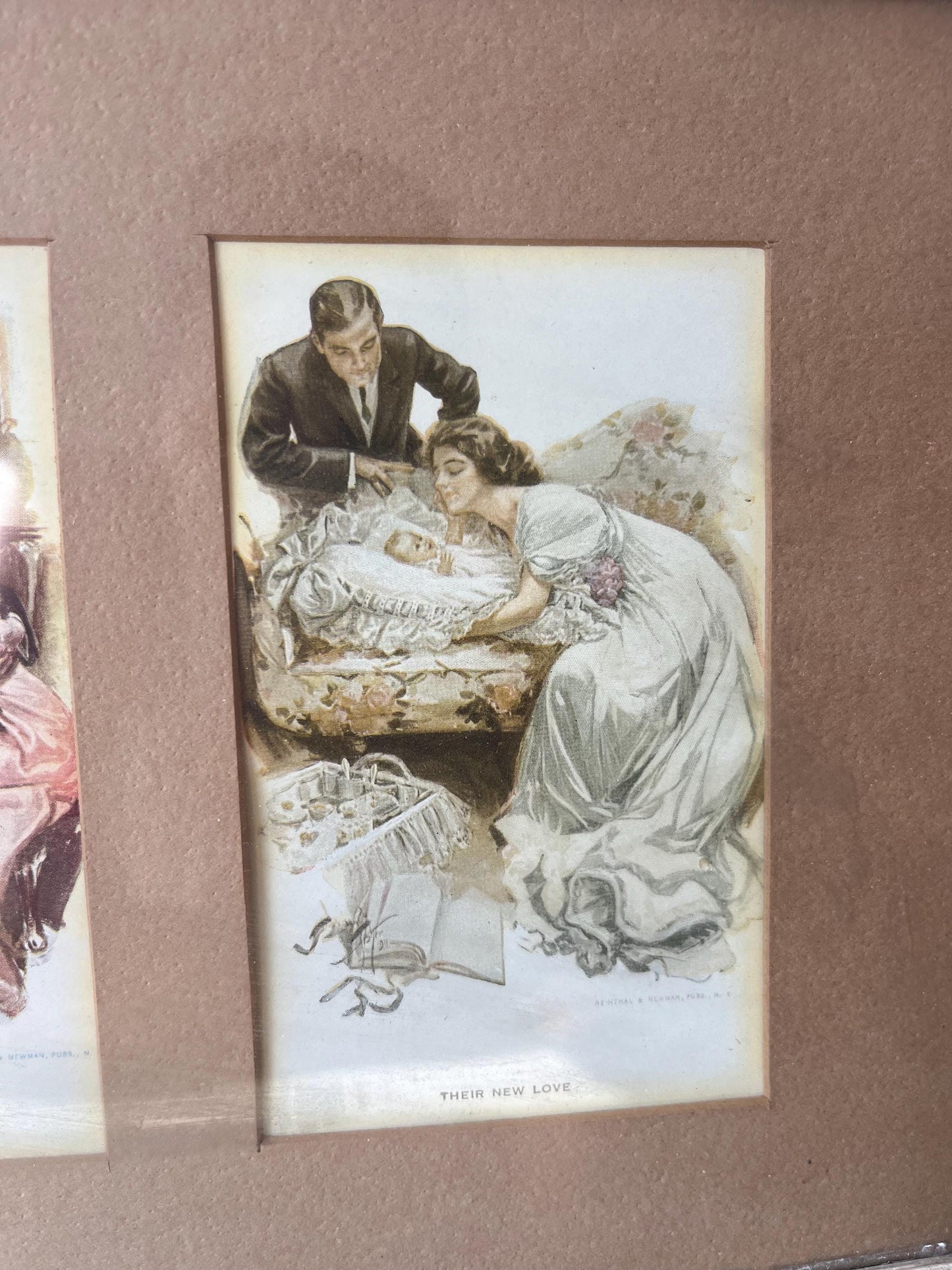 Antique Harrison Fishers “Six Stages of Love framed lithographs