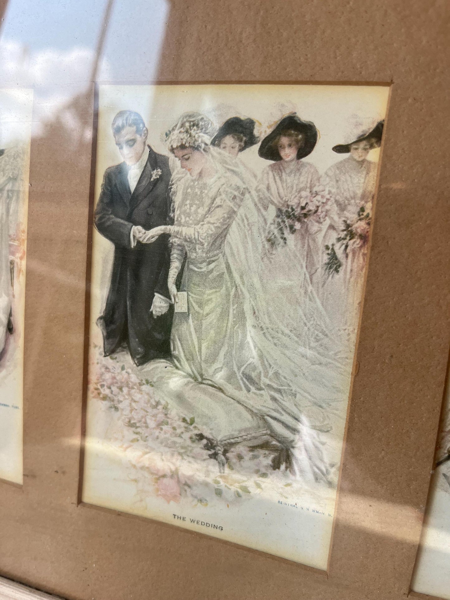 Antique Harrison Fishers “Six Stages of Love framed lithographs