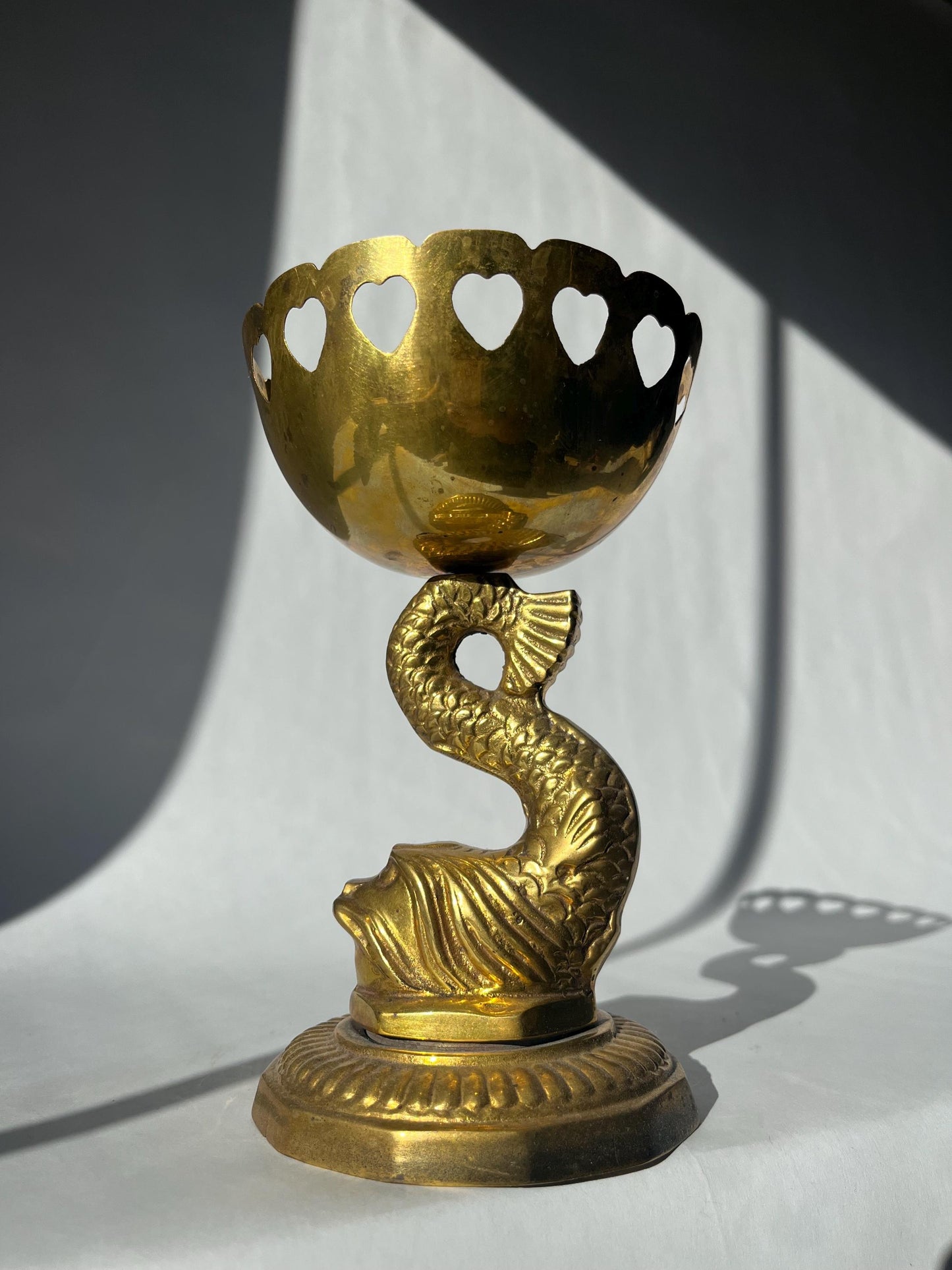 Lovely vintage brass pedestal bowl trinket dish