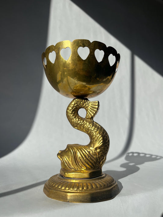 Lovely vintage brass pedestal bowl trinket dish