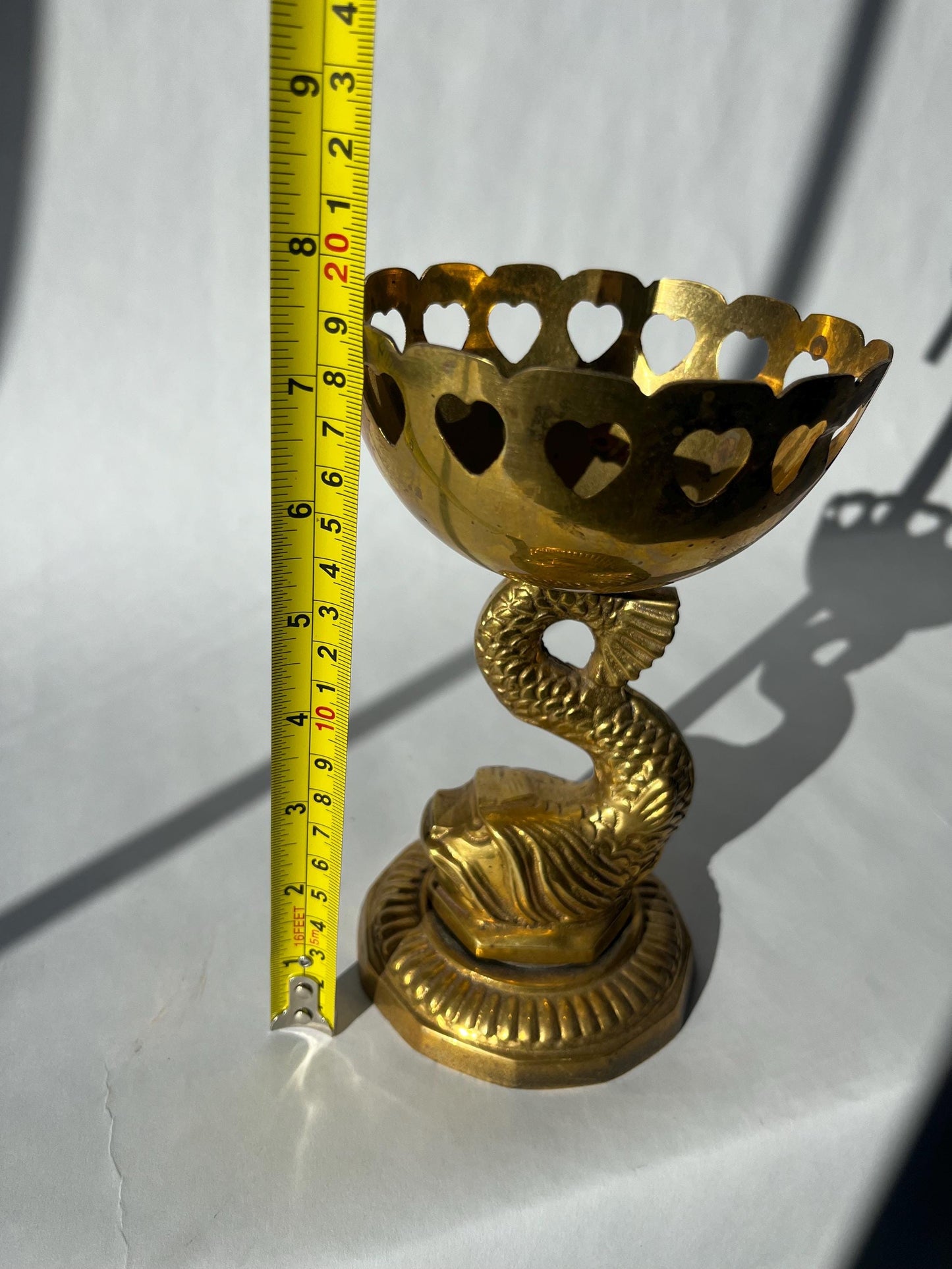 Lovely vintage brass pedestal bowl trinket dish