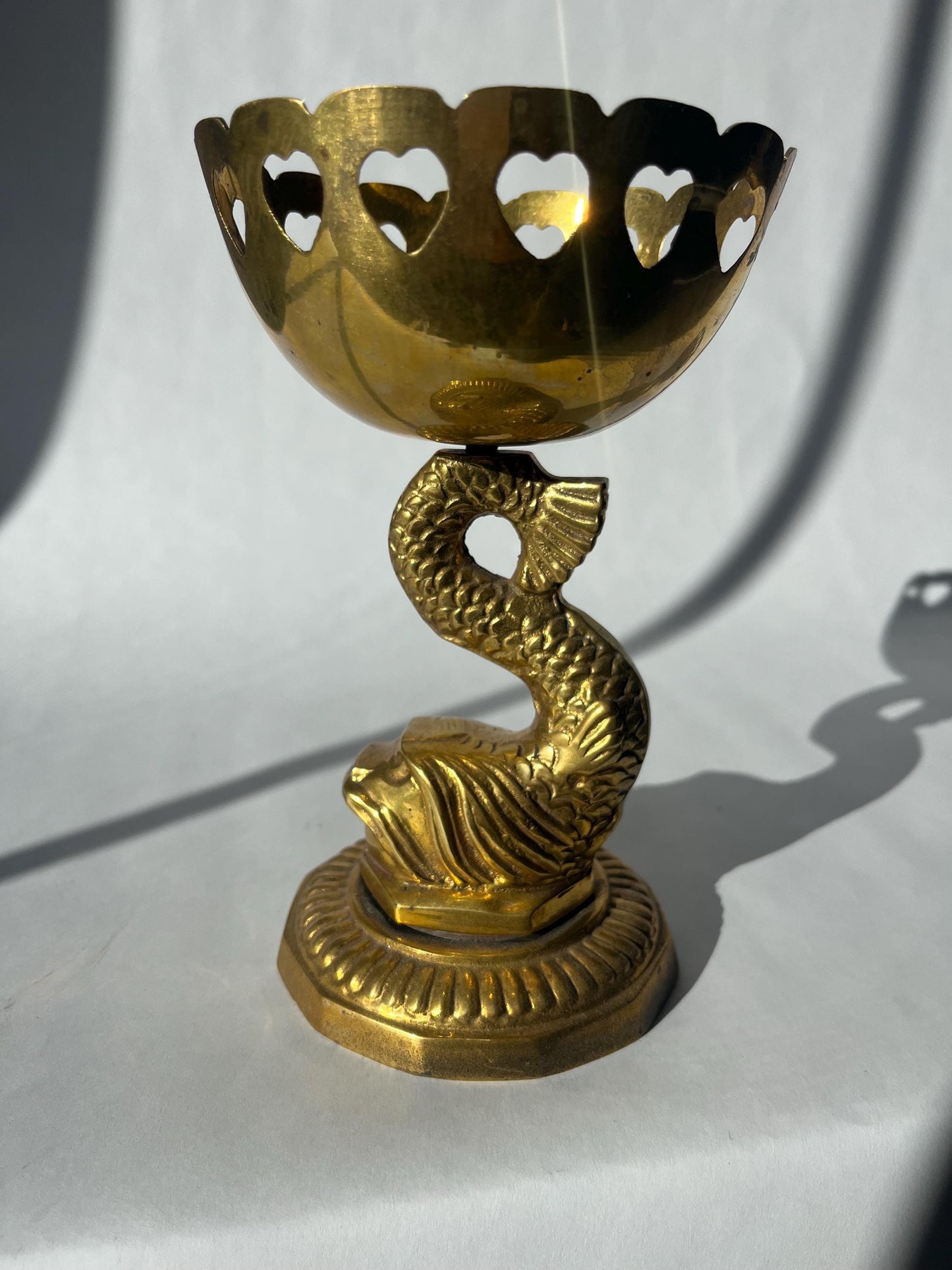 Lovely vintage brass pedestal bowl trinket dish