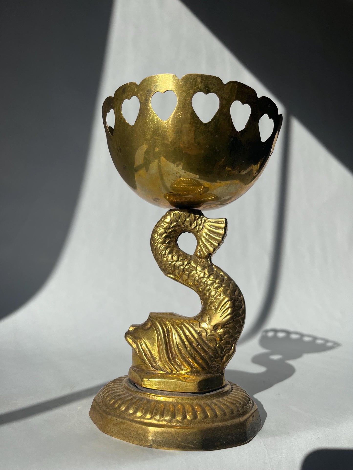 Lovely vintage brass pedestal bowl trinket dish