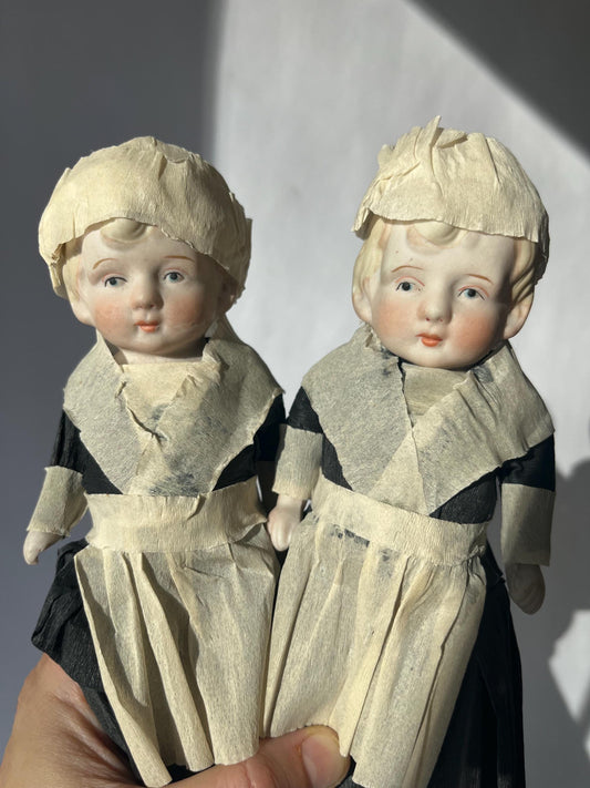Antique Bisque Dolls Twins