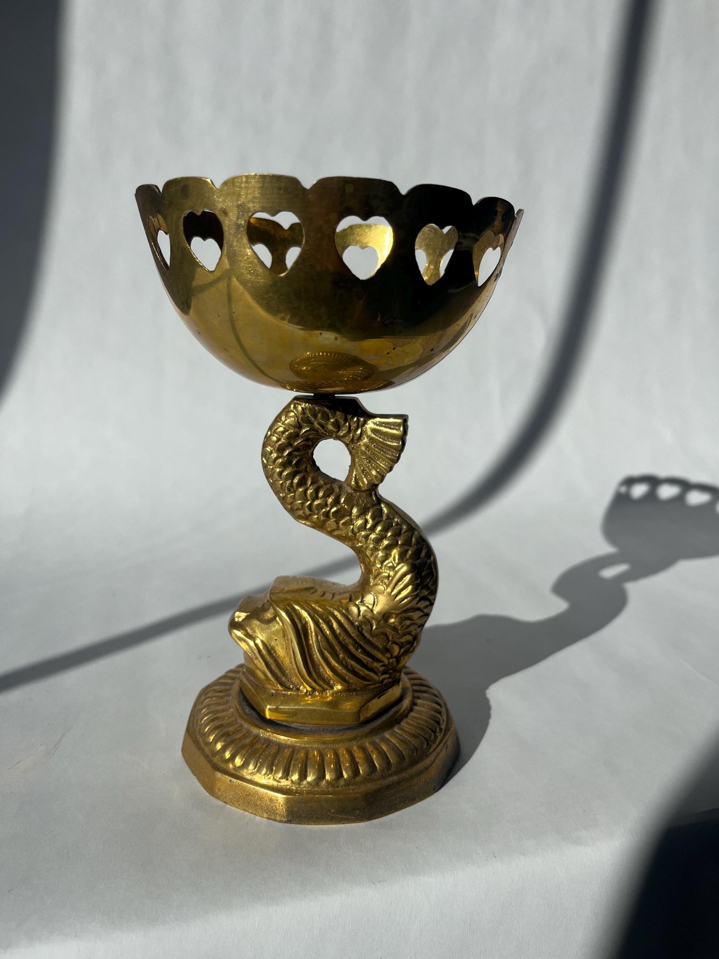Lovely vintage brass pedestal bowl trinket dish