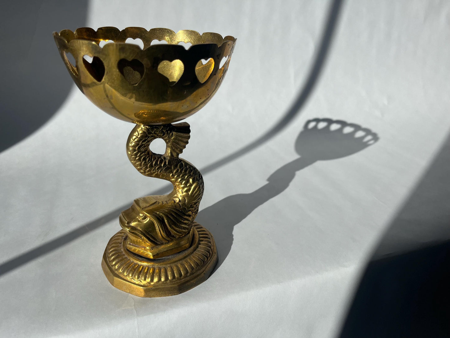 Lovely vintage brass pedestal bowl trinket dish