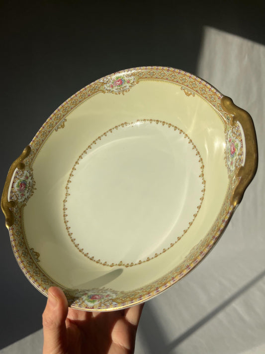 Meito China Annette Pattern Oval Bowl, Made in Japan