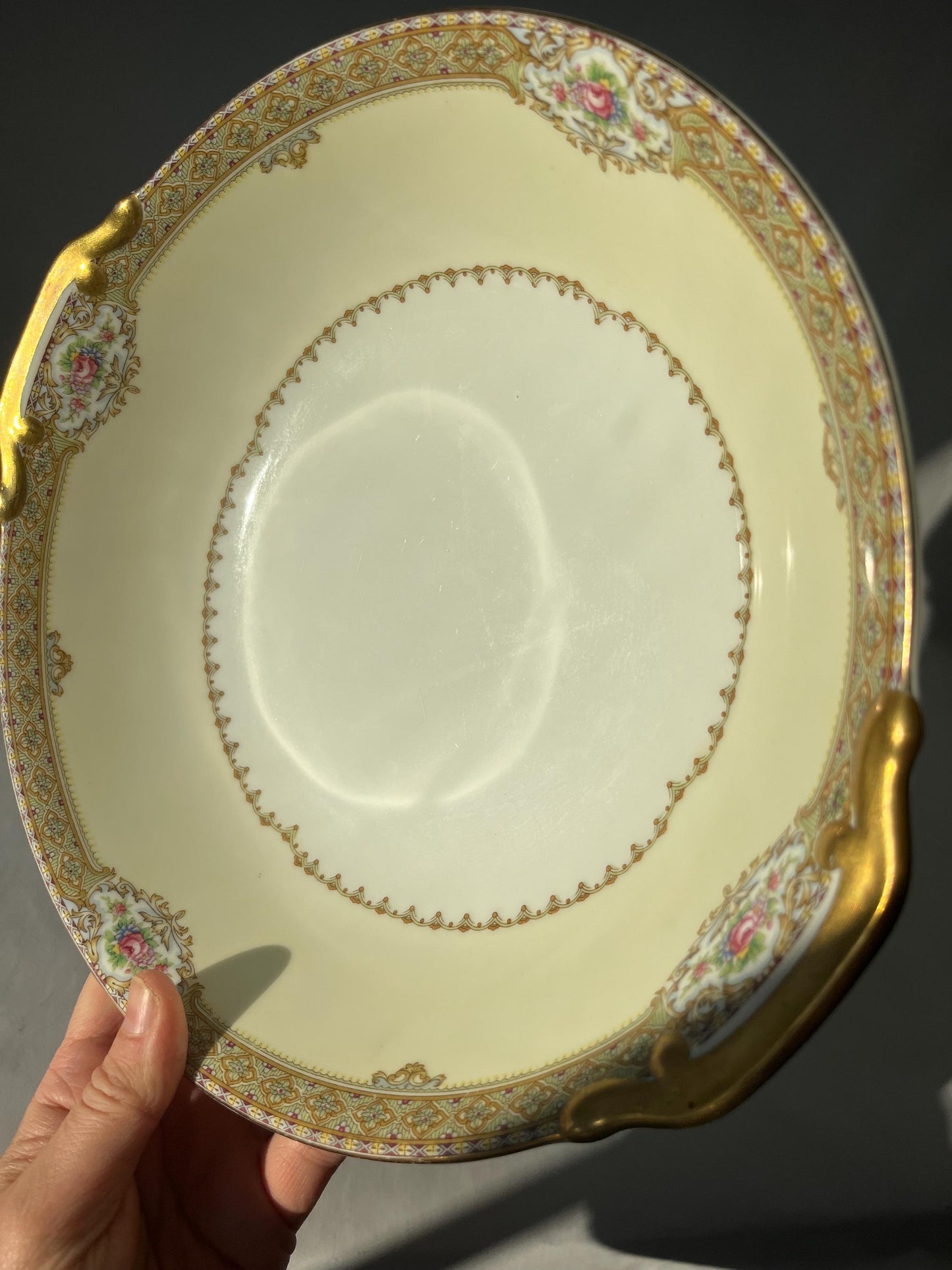 Meito China Annette Pattern Oval Bowl, Made in Japan