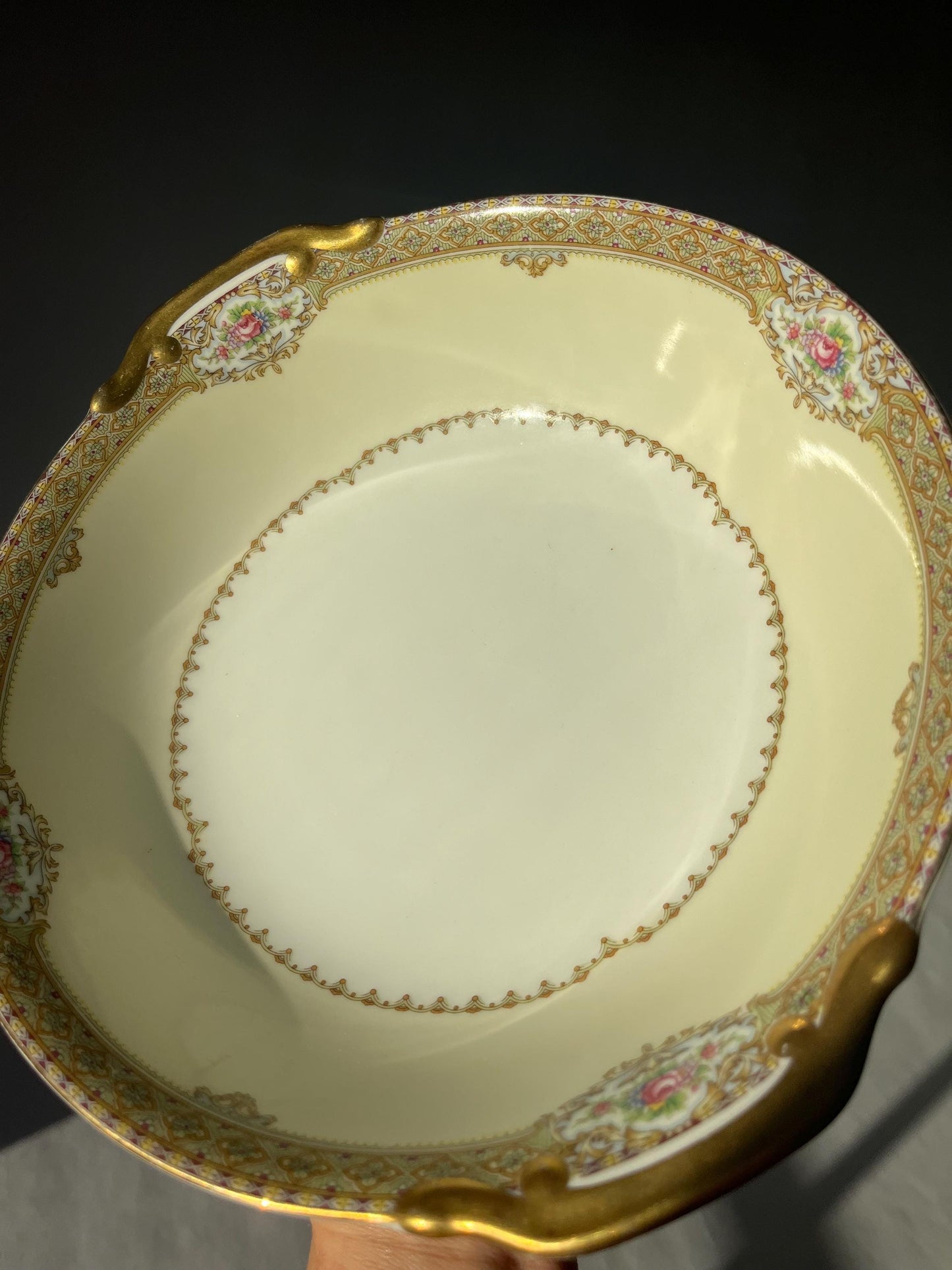 Meito China Annette Pattern Oval Bowl, Made in Japan