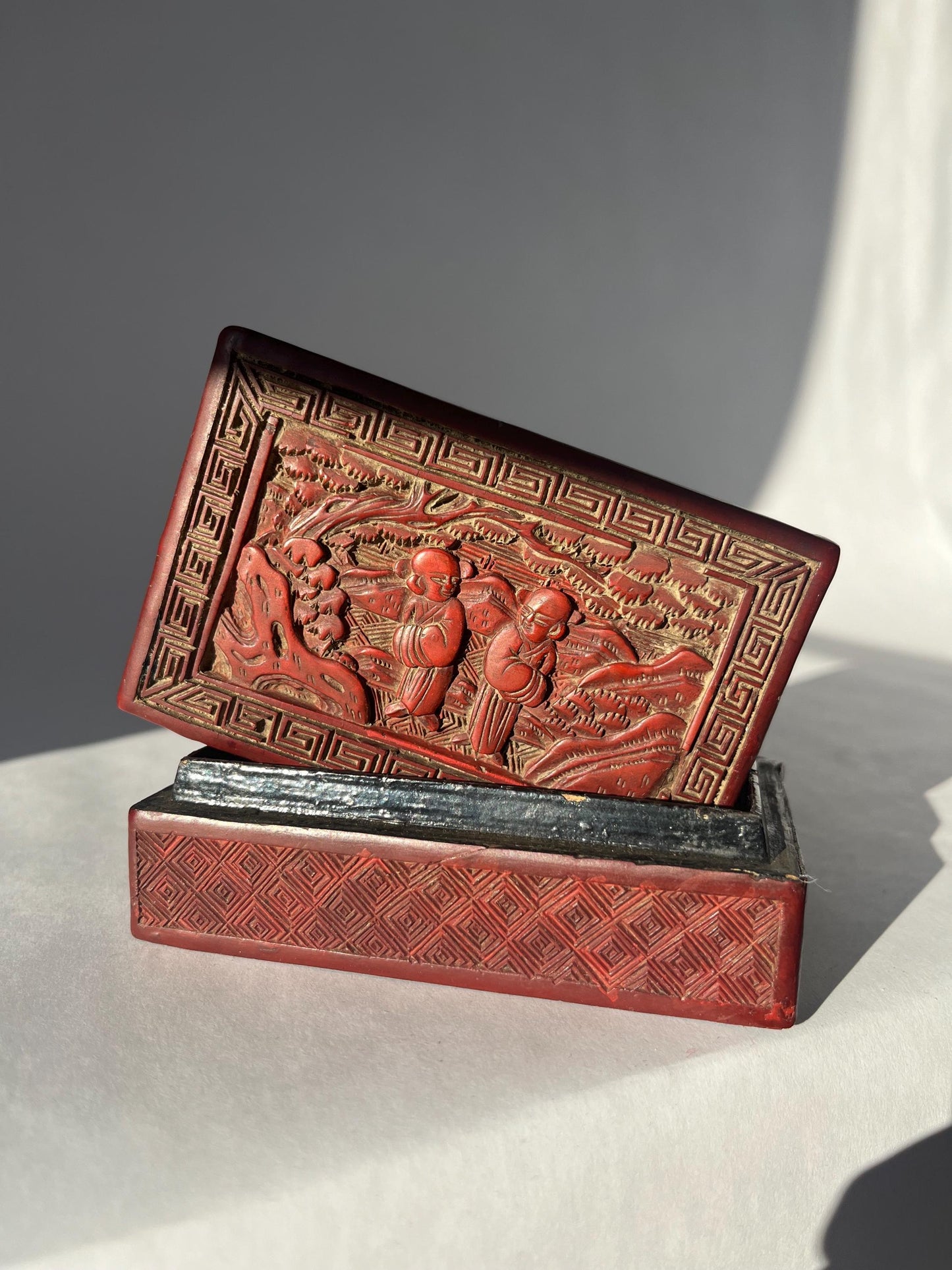 Antique Chinese Red Lacquer Box