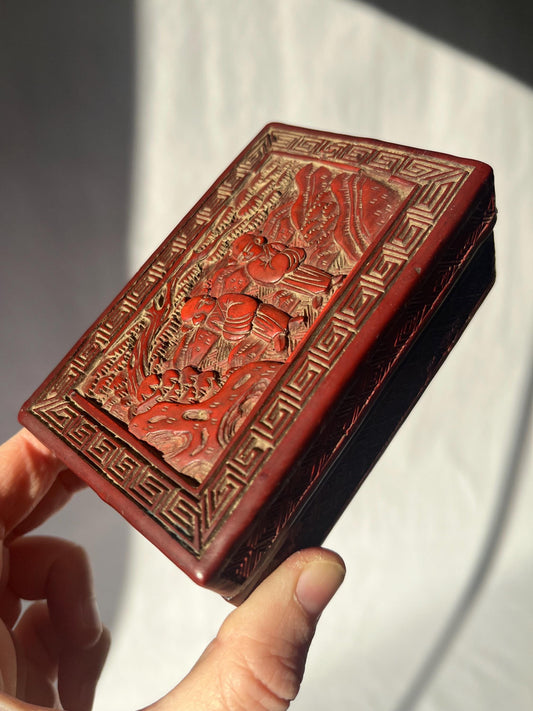 Antique Chinese Red Lacquer Box