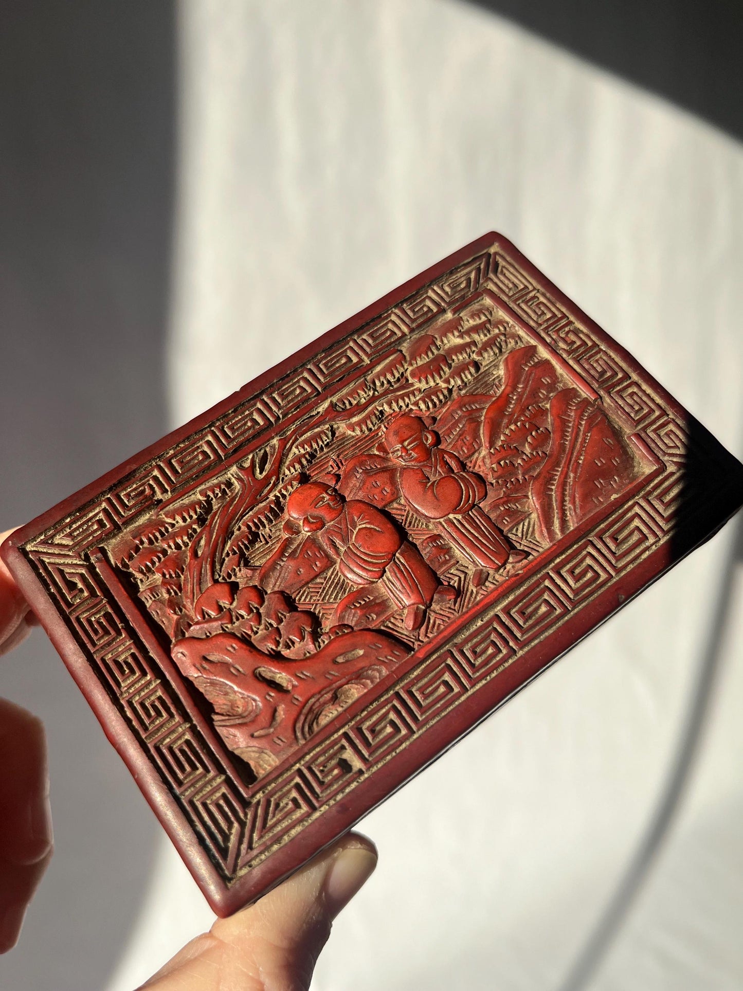 Antique Chinese Red Lacquer Box