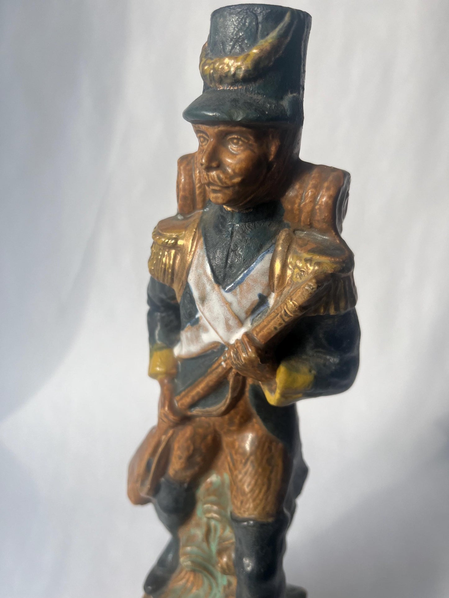 Vintage 1970s Napoleon Soldier red wine bottle / decanter