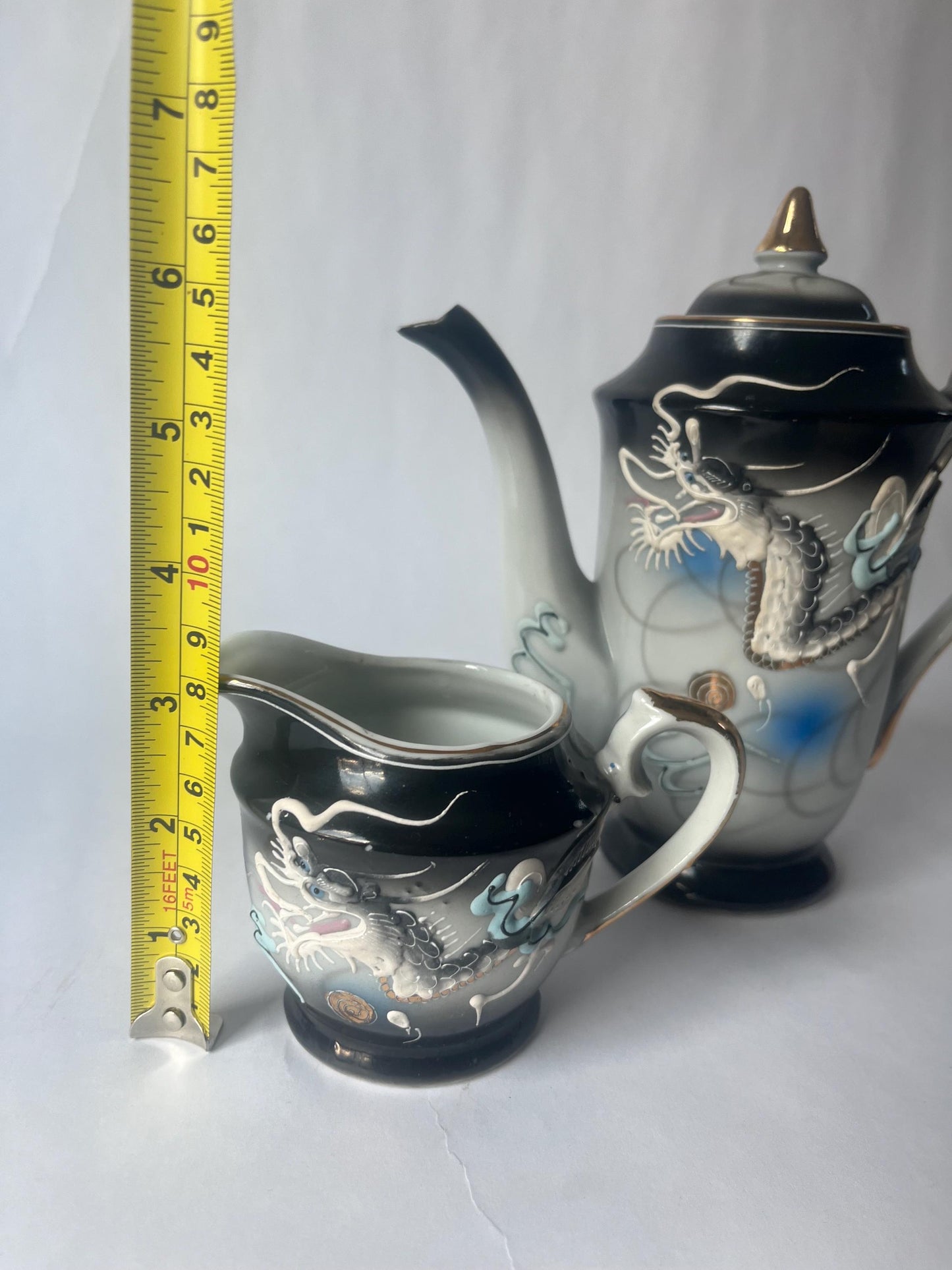 Fantastic vintage hand painted 1950s moriage Dragon Tea Set