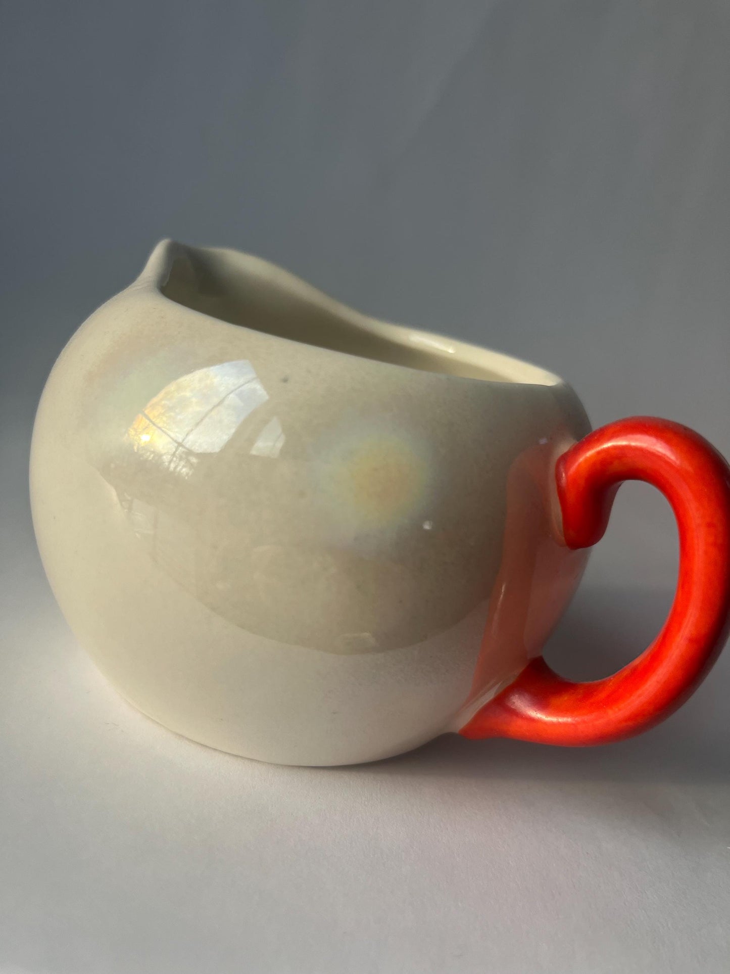 Vintage White Luster Ware Tea Set Teapot and Creamer Made in Czechoslovakia