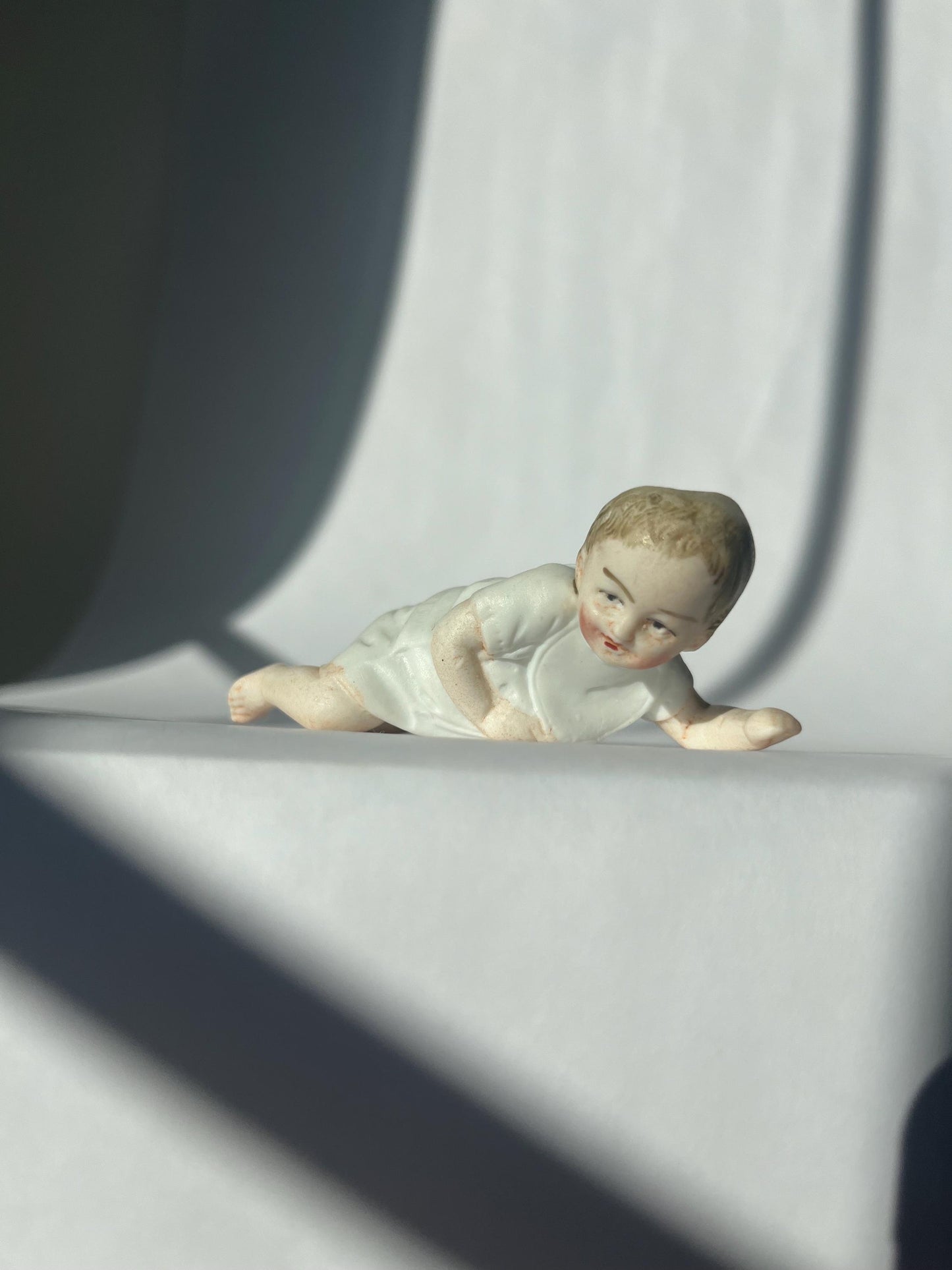 Vintage Porcelain Piano Baby Figurine 3.5 inches long