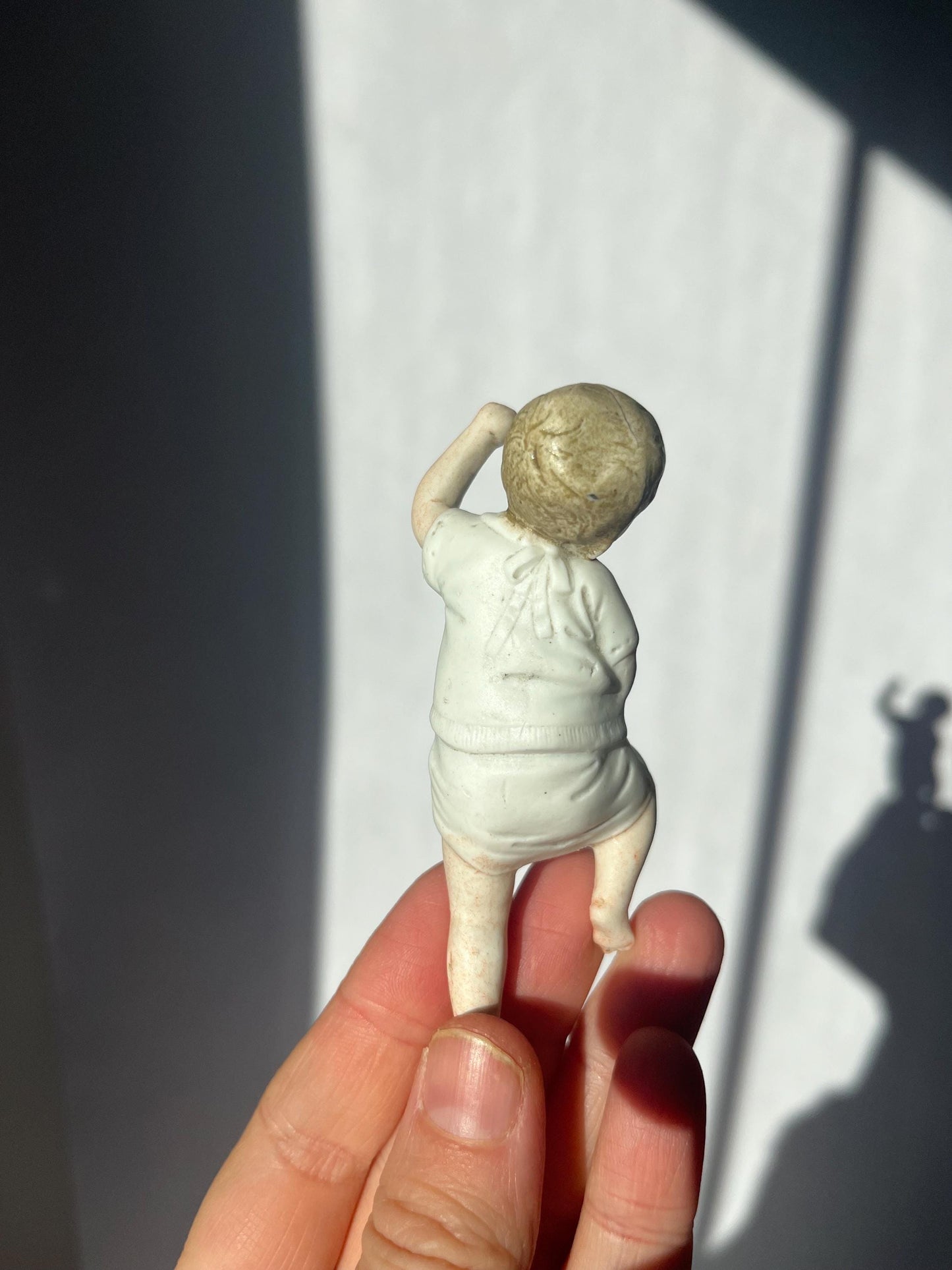 Vintage Porcelain Piano Baby Figurine 3.5 inches long
