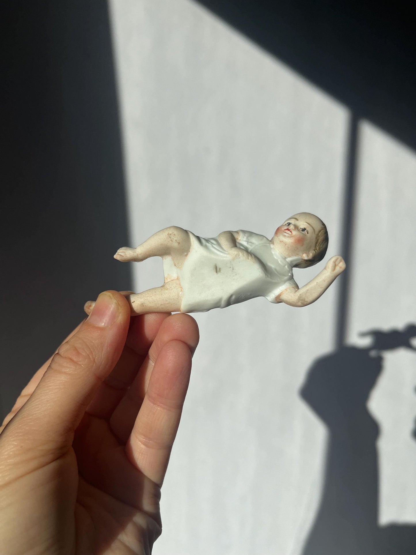 Vintage Porcelain Piano Baby Figurine 3.5 inches long