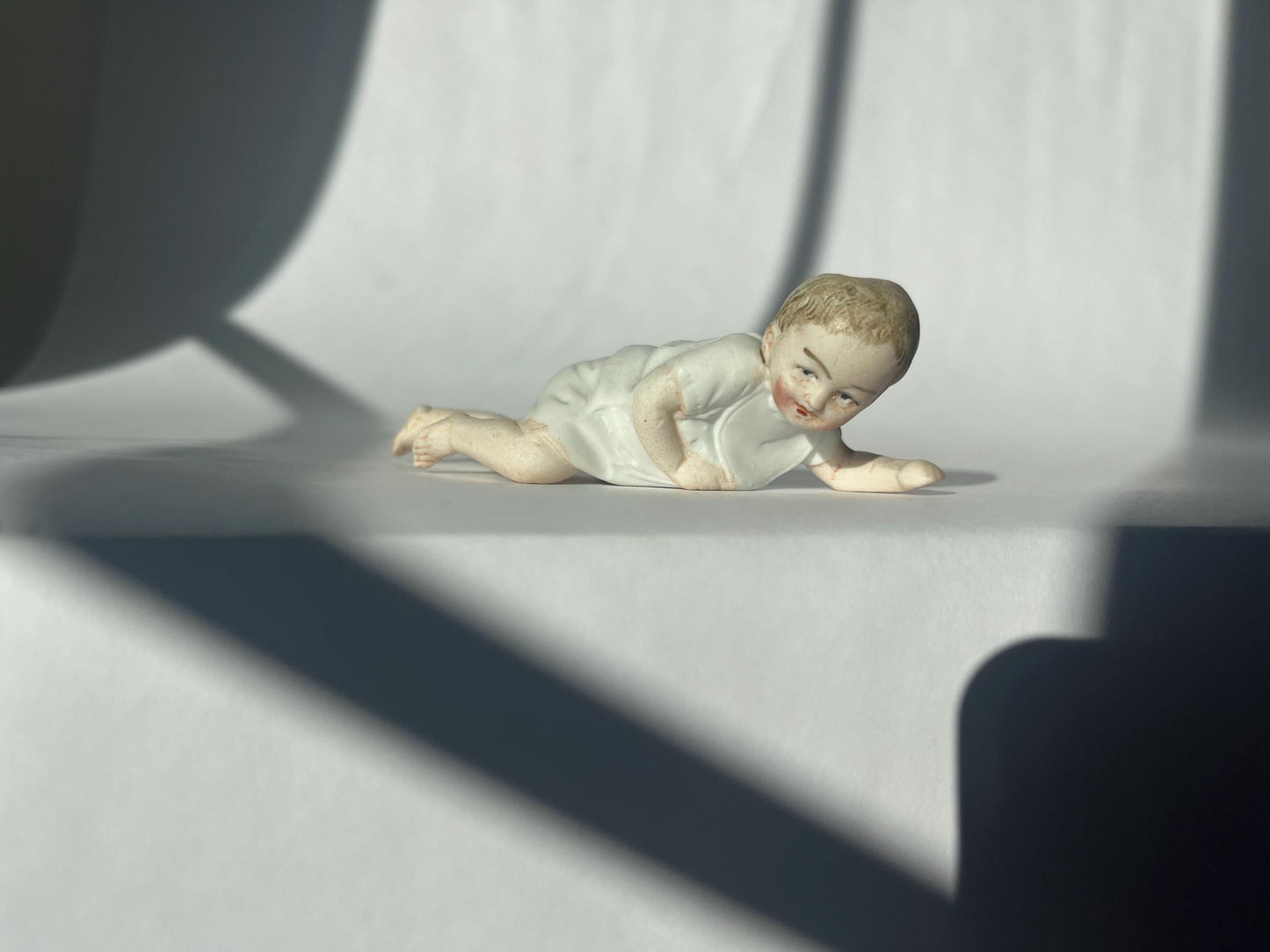 Vintage Porcelain Piano Baby Figurine 3.5 inches long