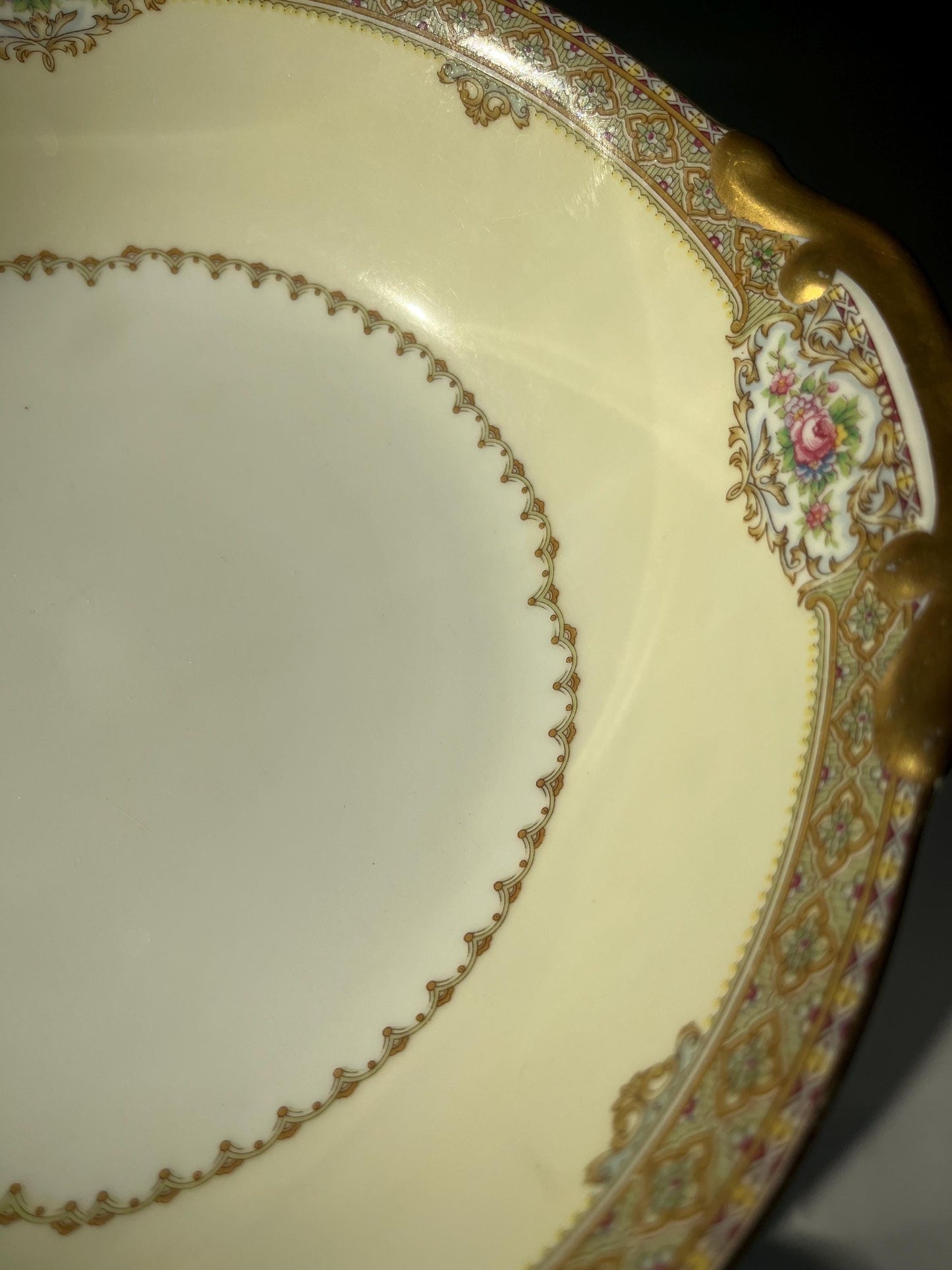 Meito China Annette Pattern Oval Bowl, Made in Japan