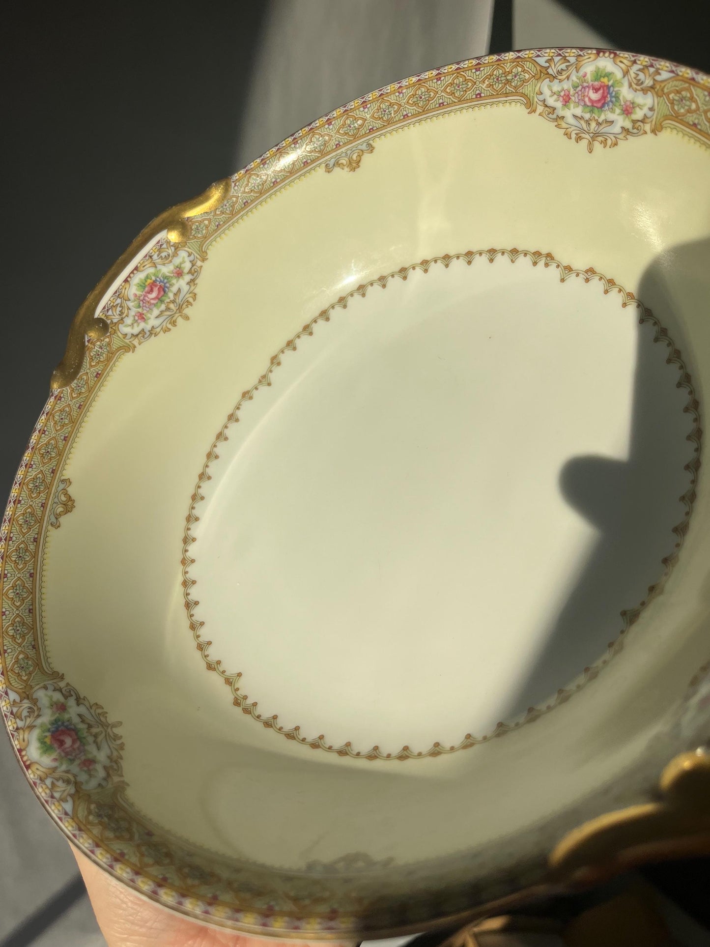 Meito China Annette Pattern Oval Bowl, Made in Japan