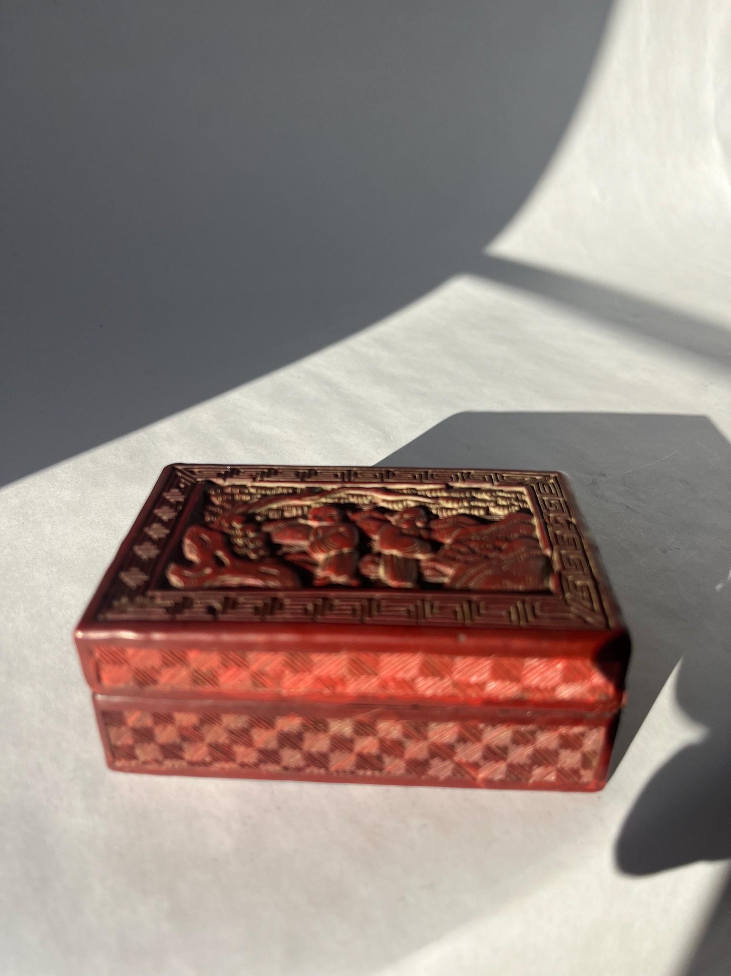Antique Chinese Red Lacquer Box