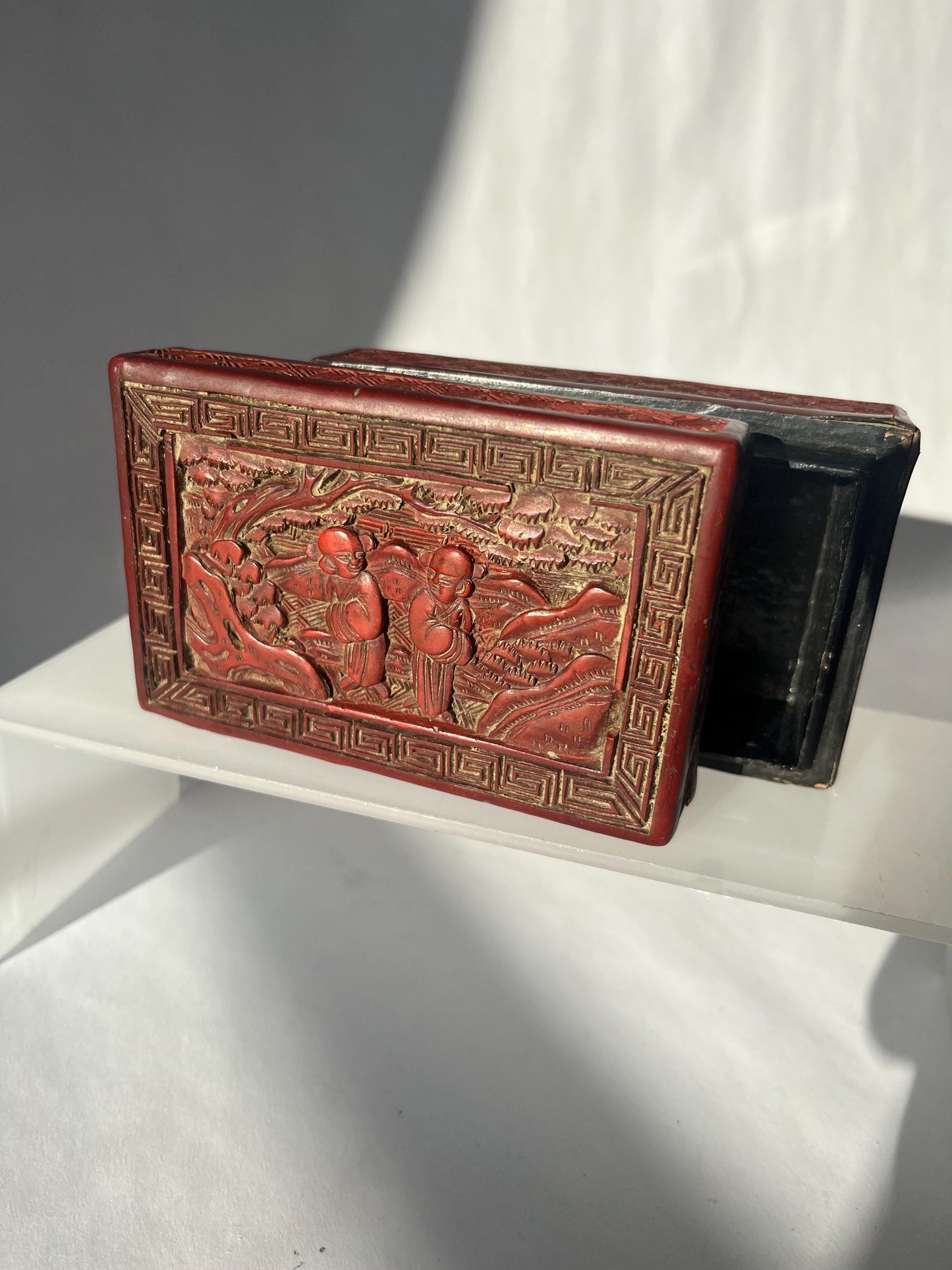 Antique Chinese Red Lacquer Box