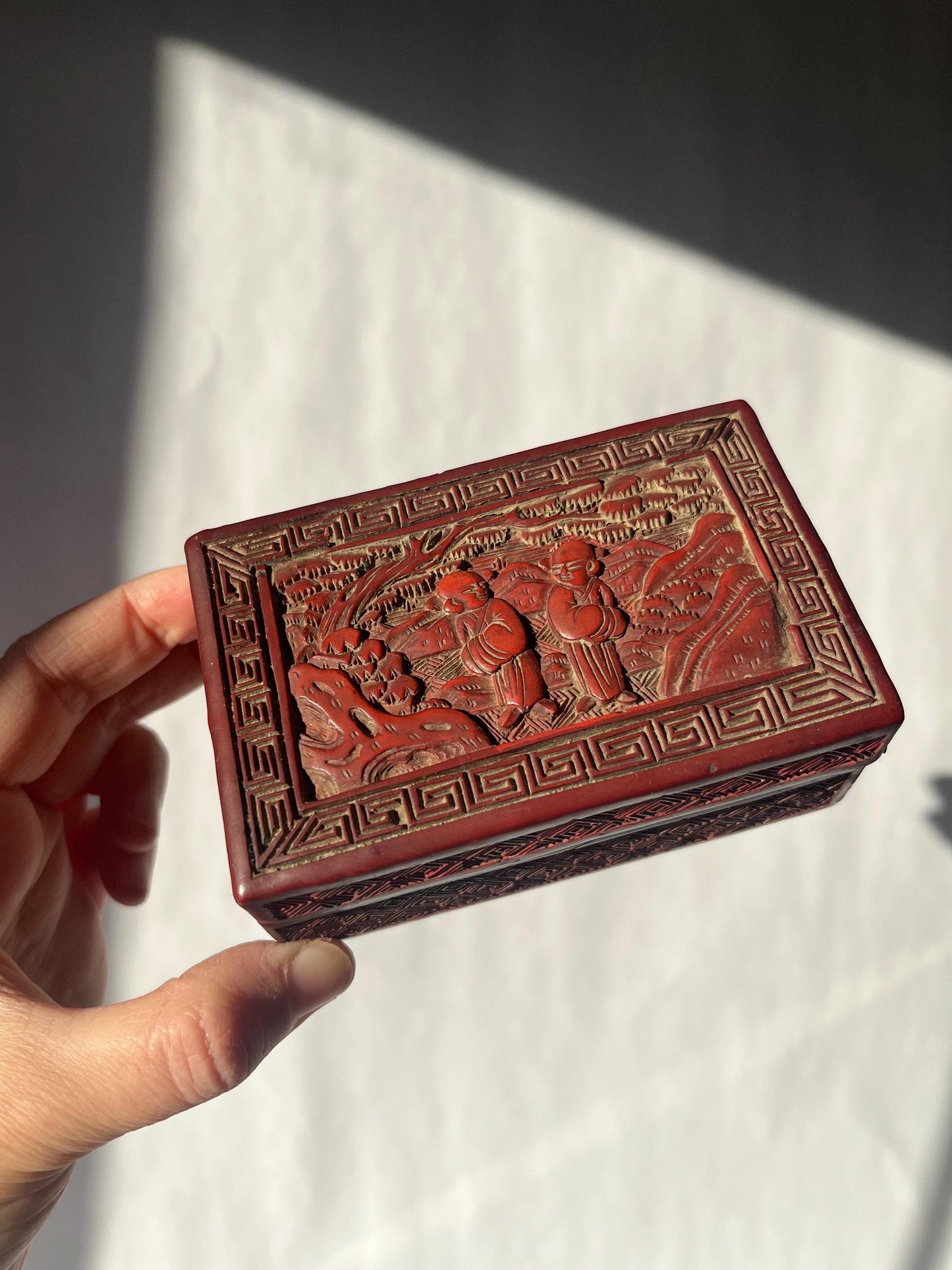 Antique Chinese Red Lacquer Box