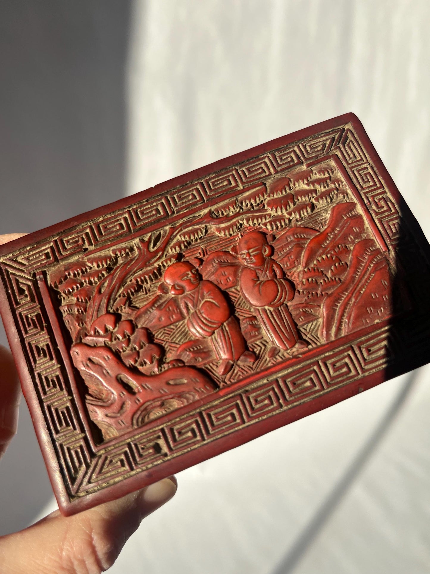 Antique Chinese Red Lacquer Box